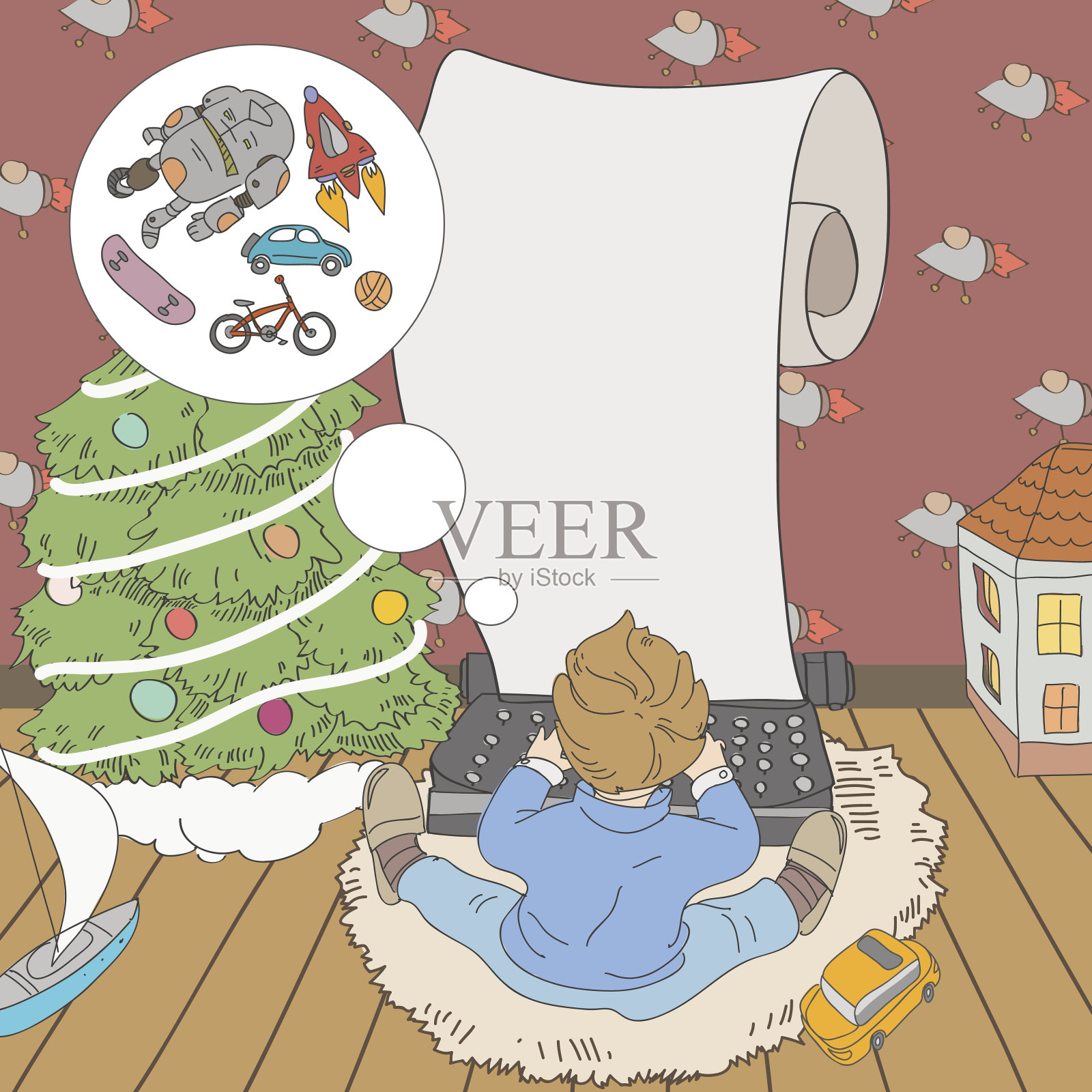 孩子的愿望插画图片素材