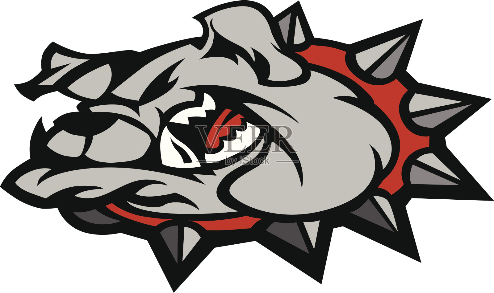 牛头犬吉祥物头部矢量插图插画图片素材