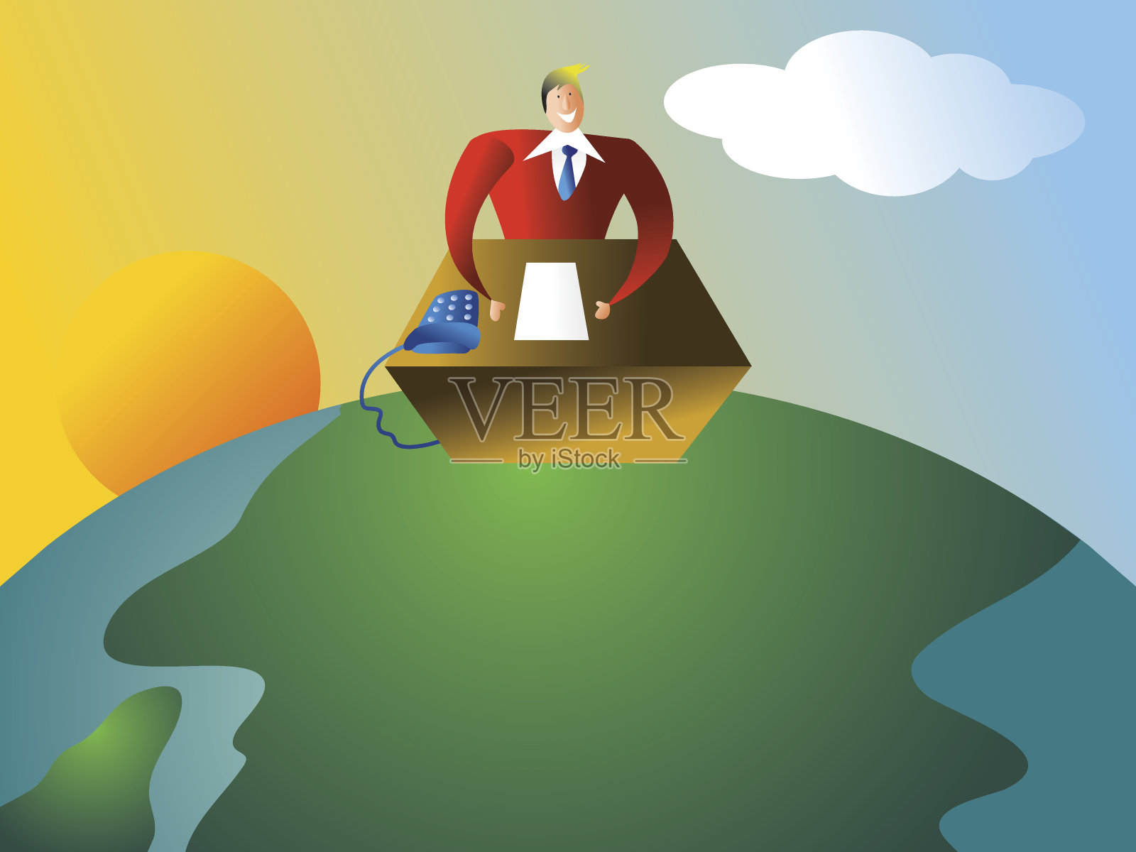 全球办公室插画图片素材