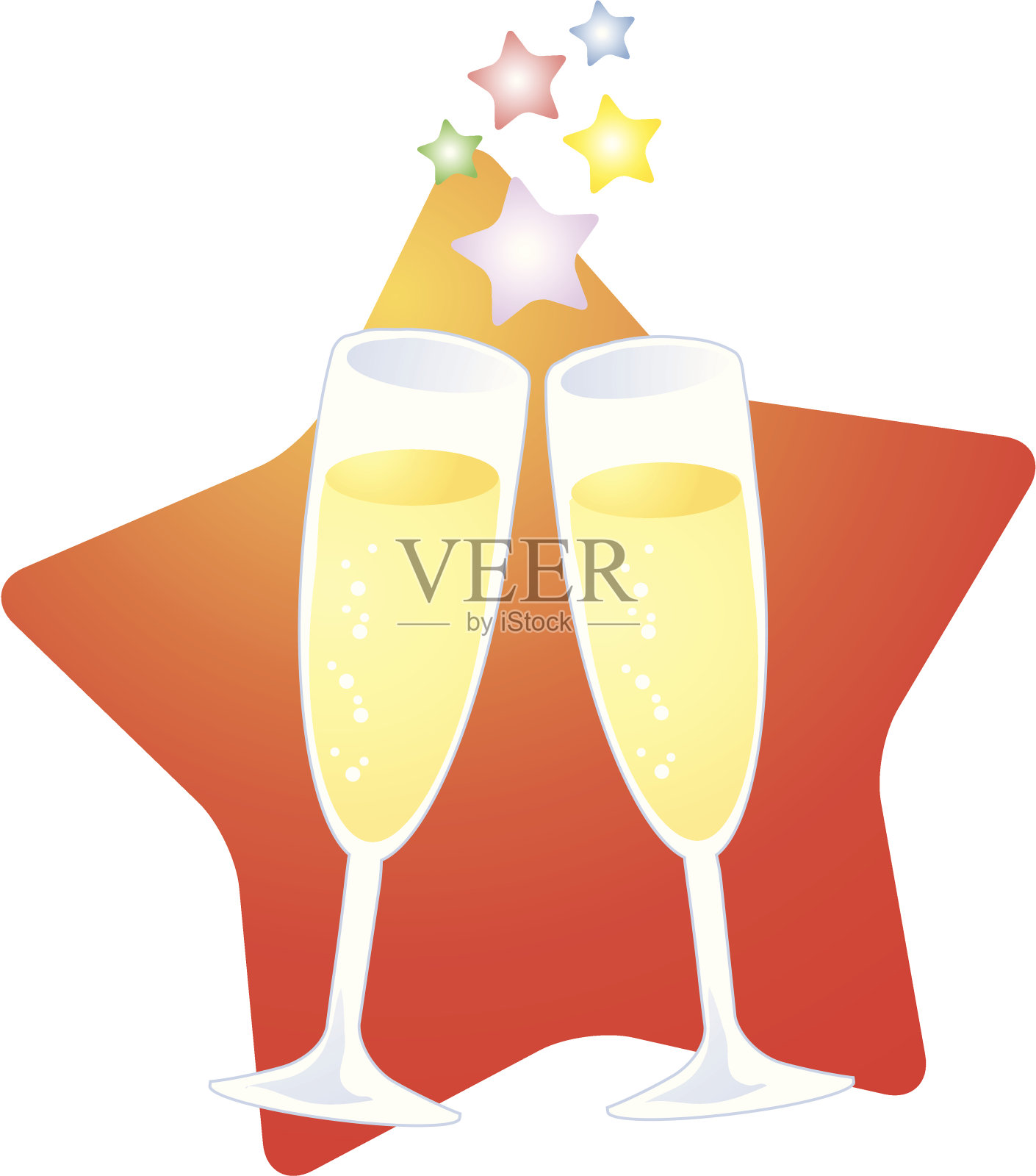 星光熠熠的烤面包插画图片素材