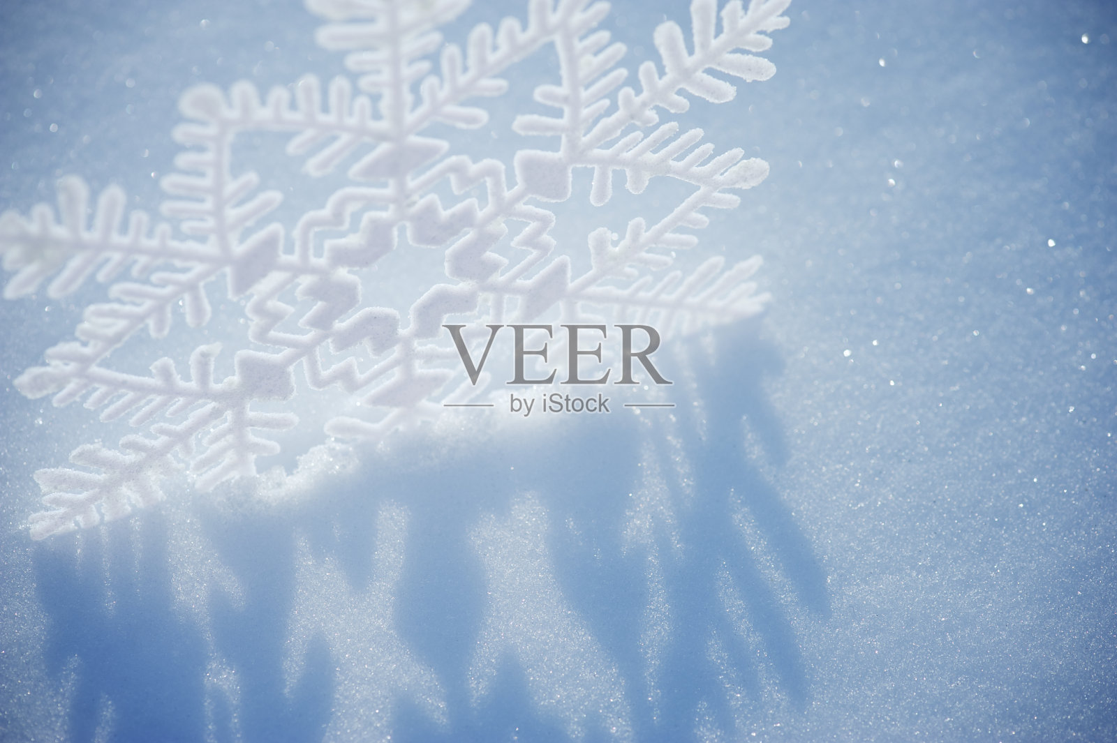 雪花在冬日的阳光下闪闪发光照片摄影图片