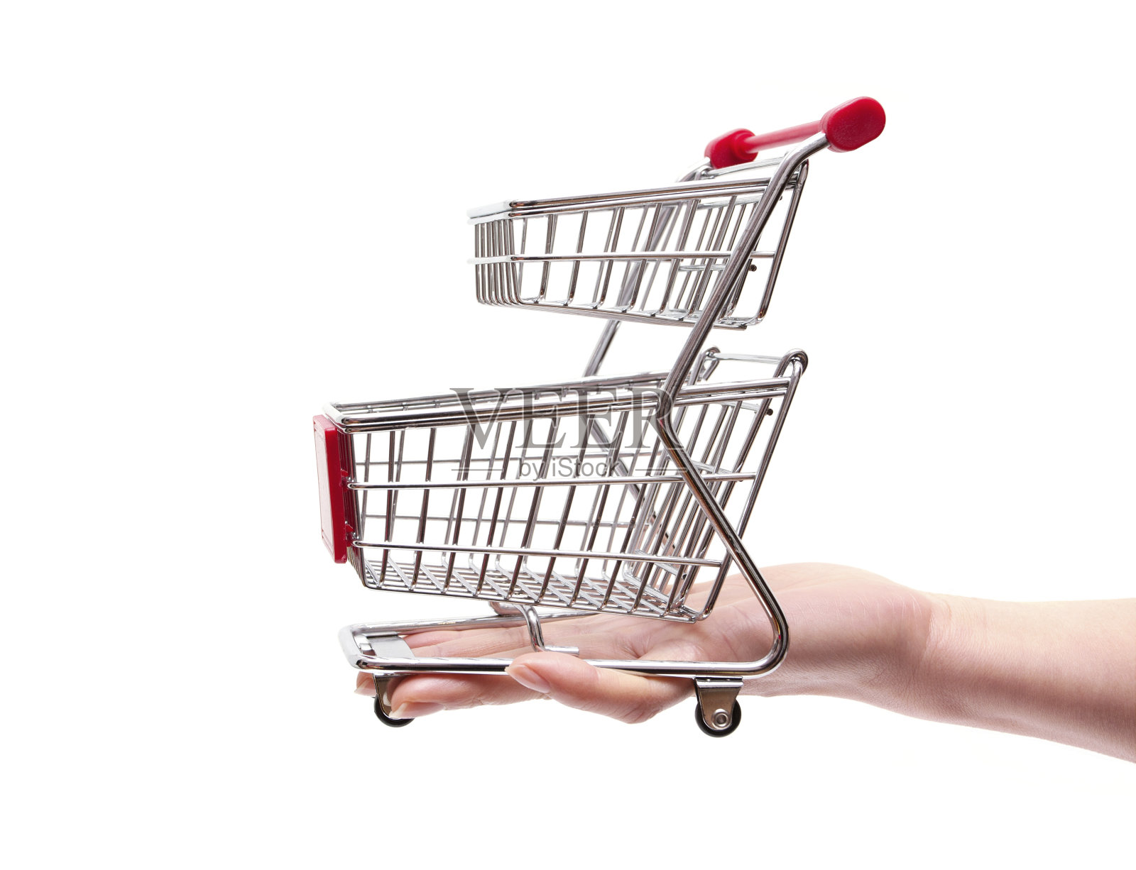 手持购物车照片摄影图片