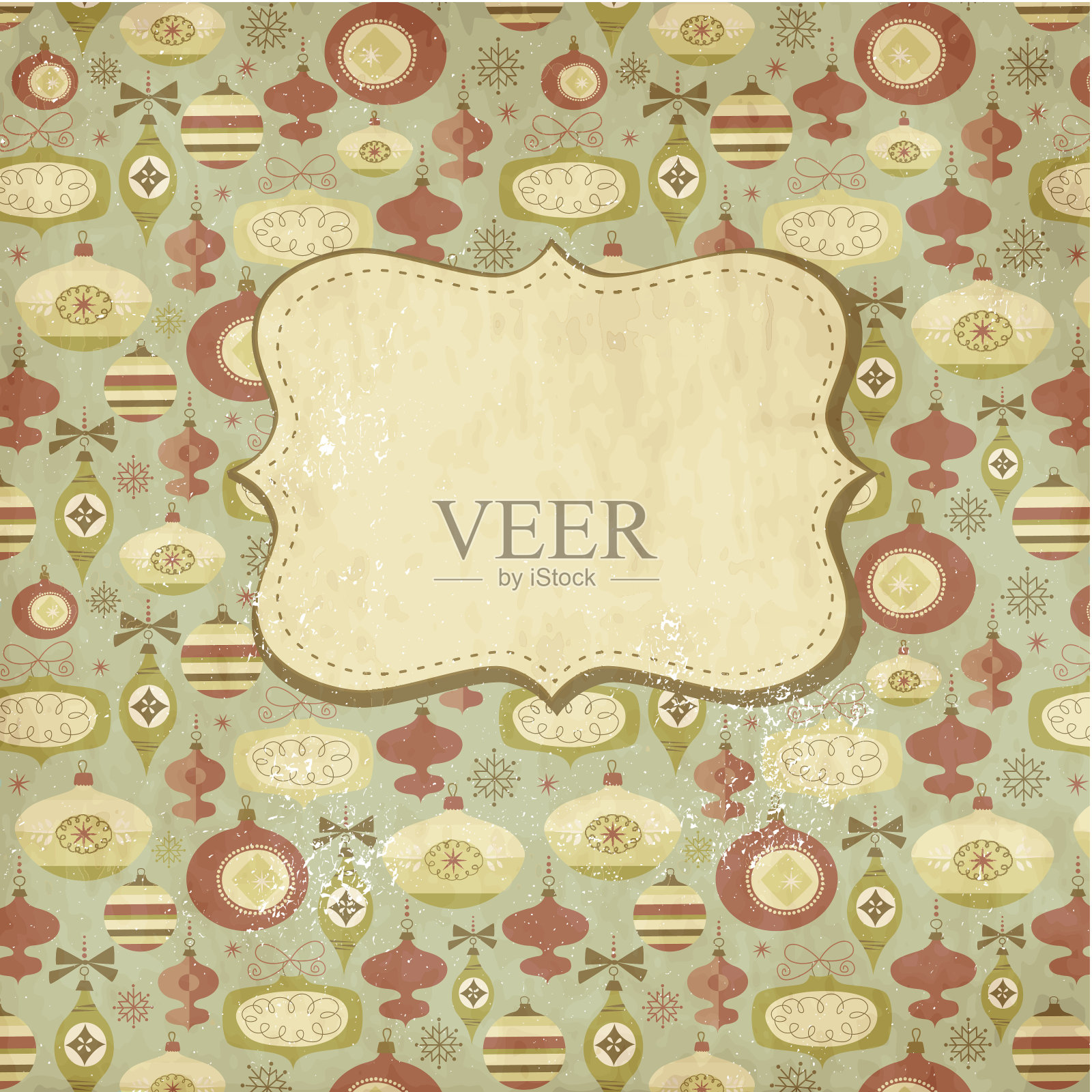 复古圣诞卡模板插画图片素材