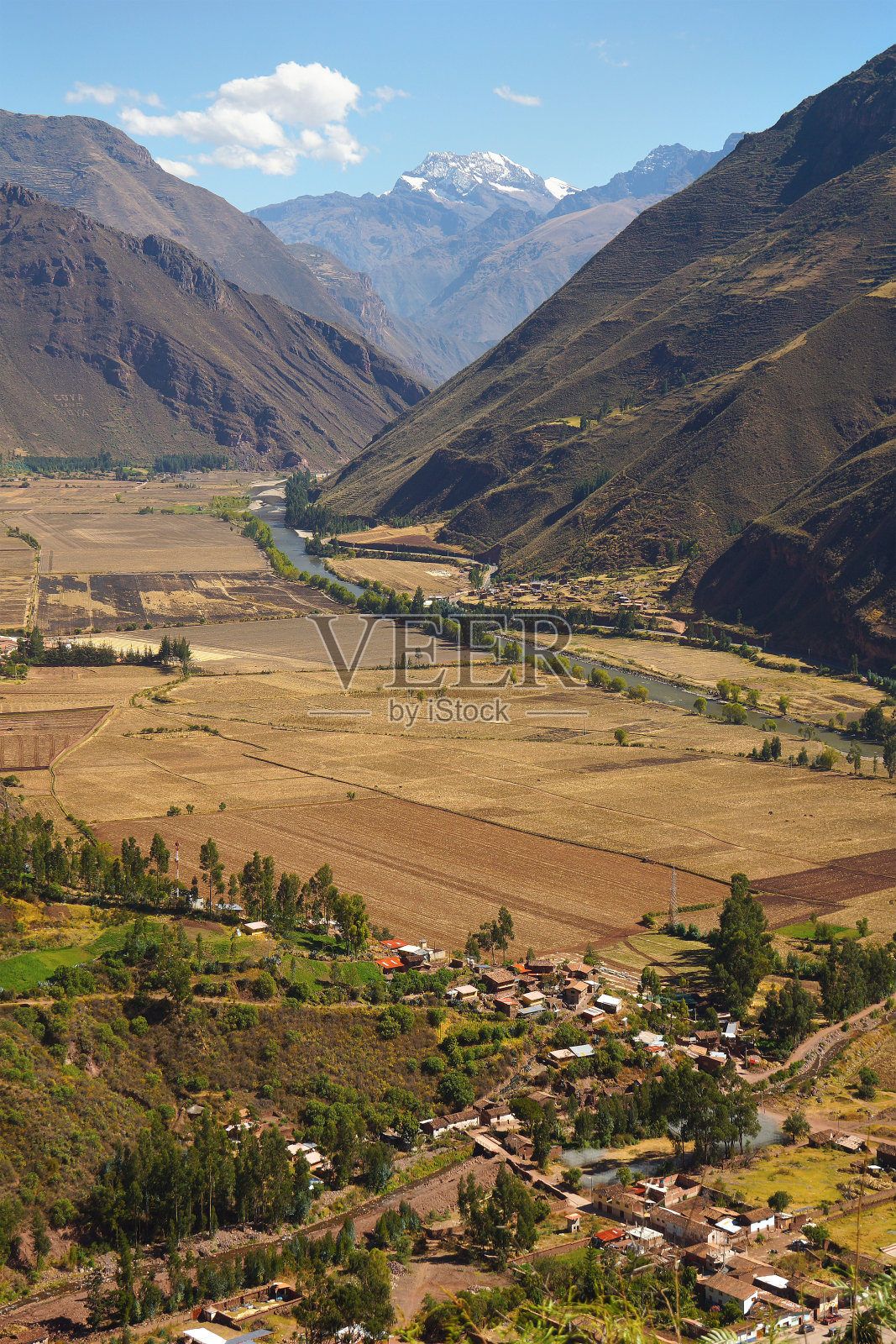 安第斯山谷和乌鲁班巴河照片摄影图片