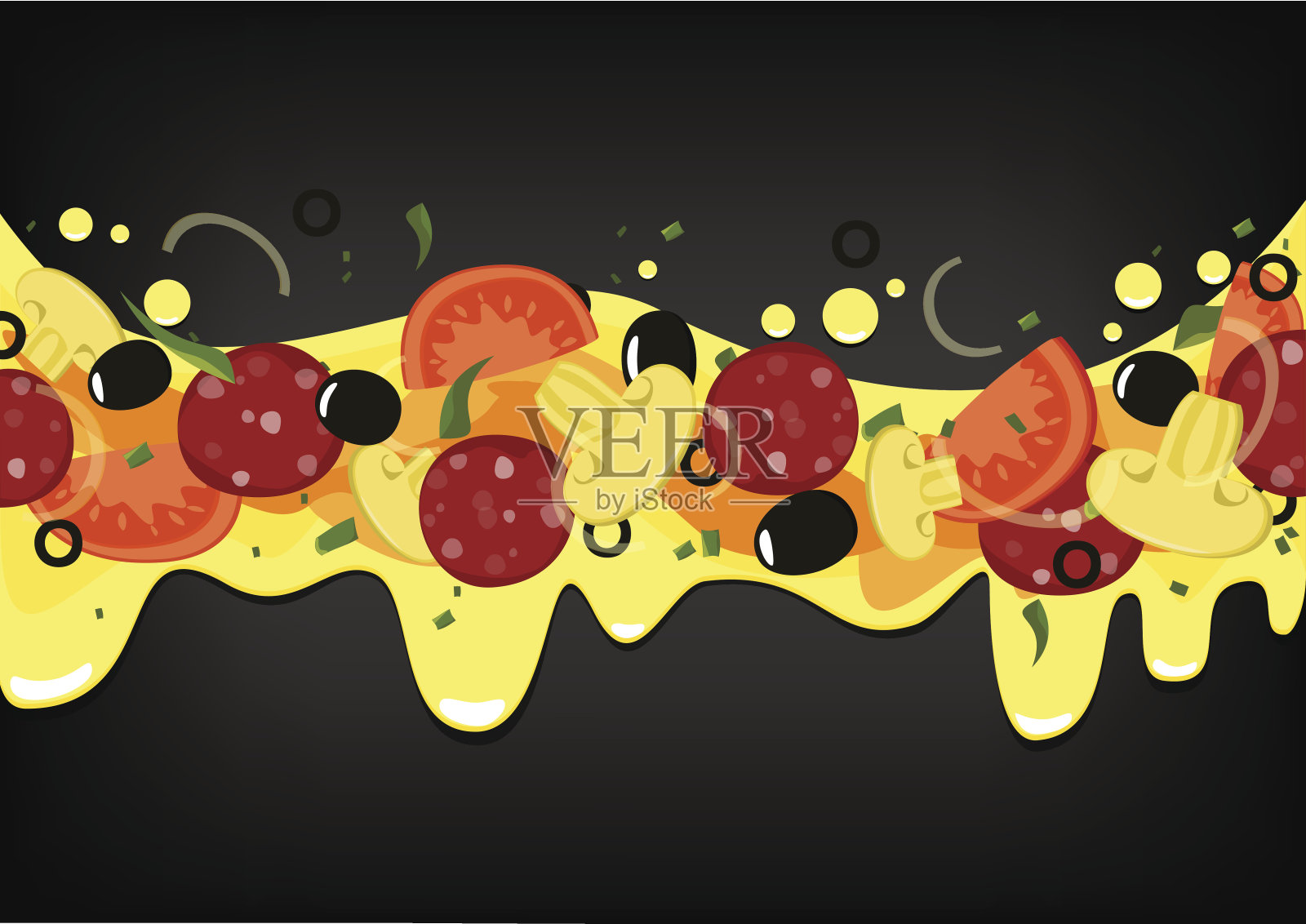 披萨的背景。插画图片素材