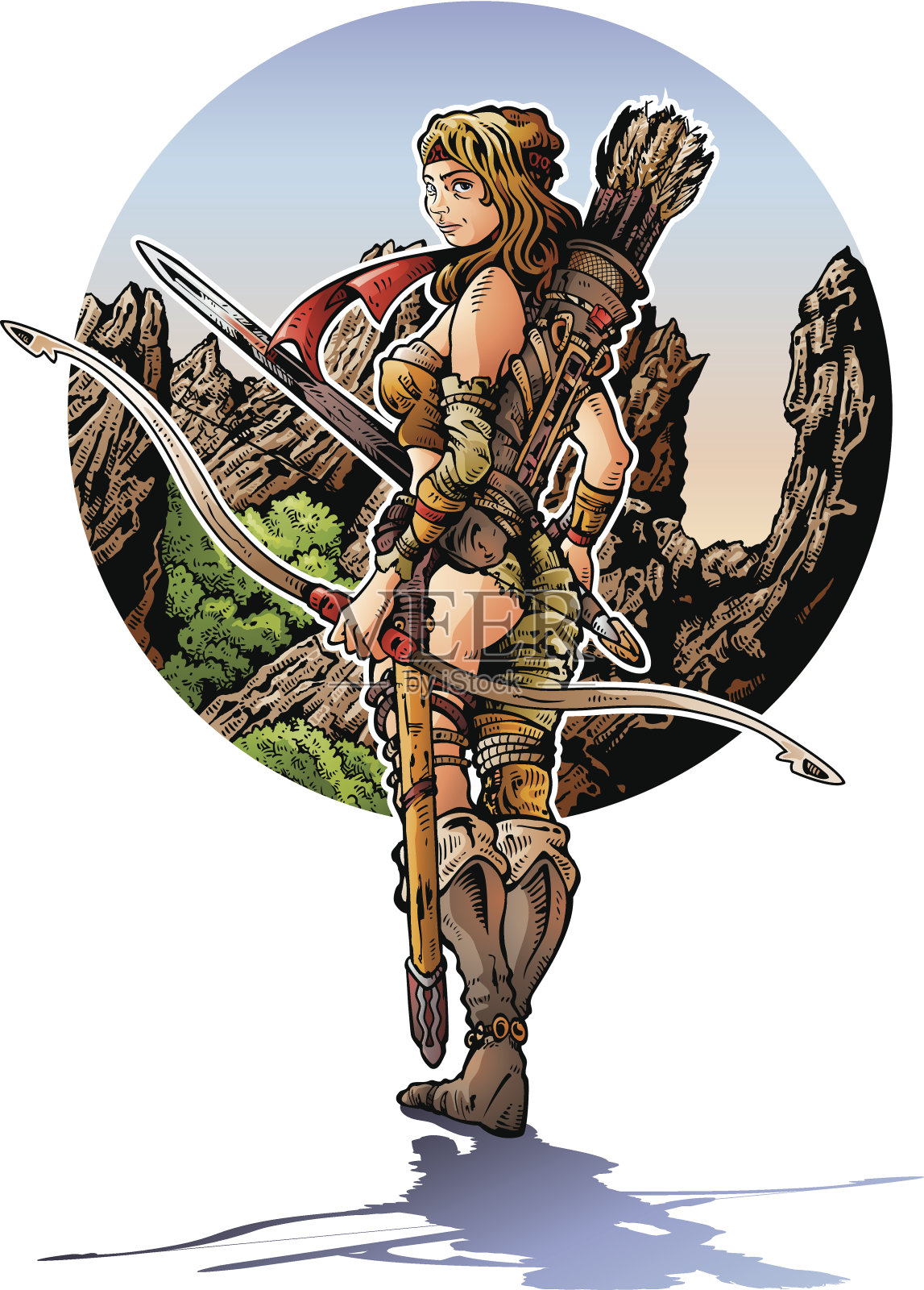 幻想的女孩二插画图片素材