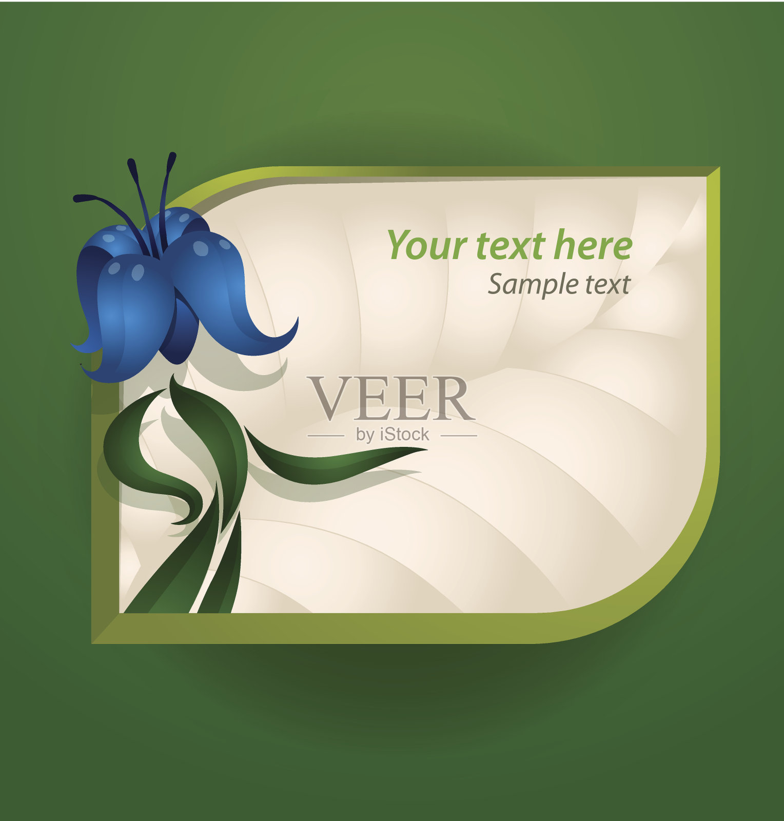 蓝色女花横幅插画图片素材