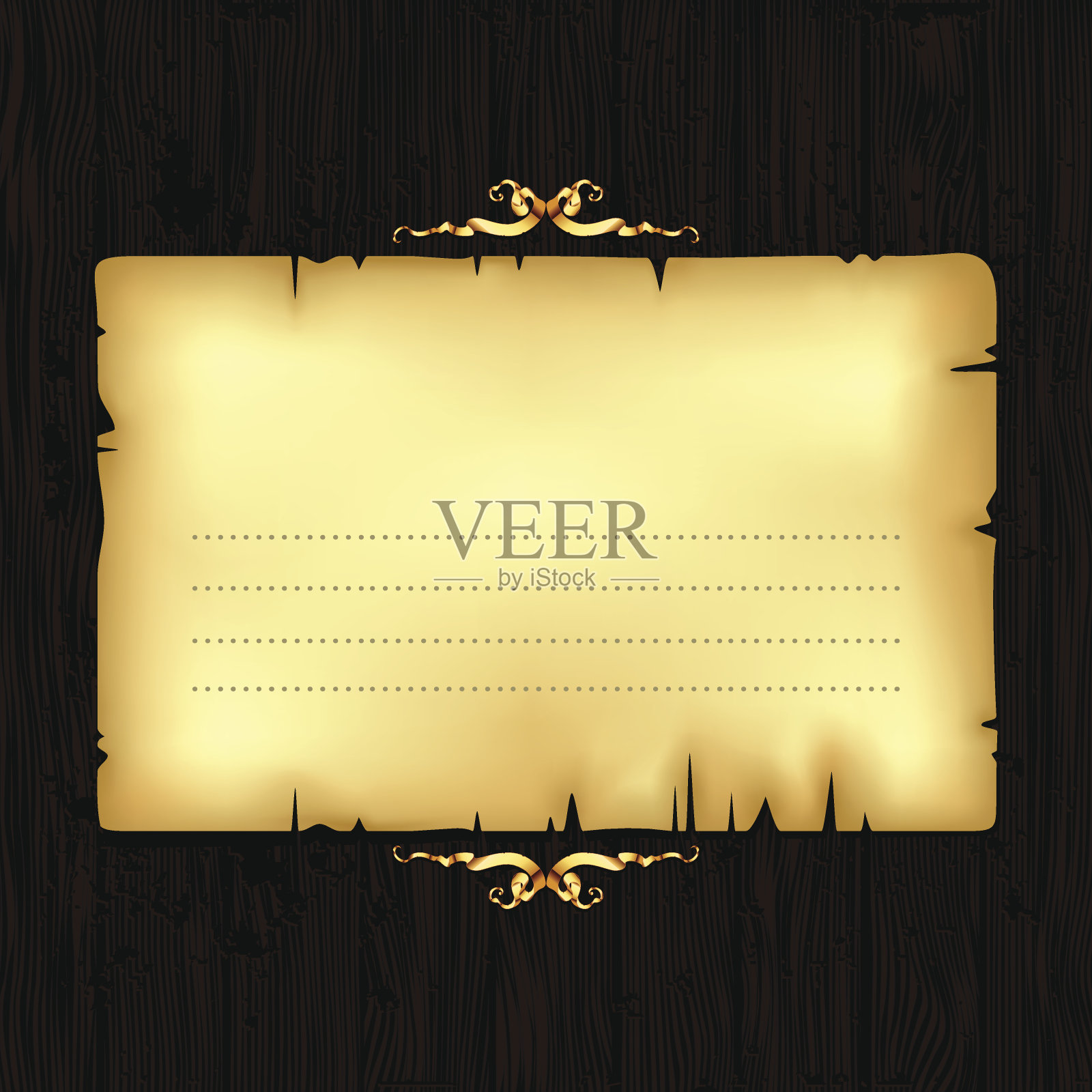 纸与木材和华丽的框架插画图片素材