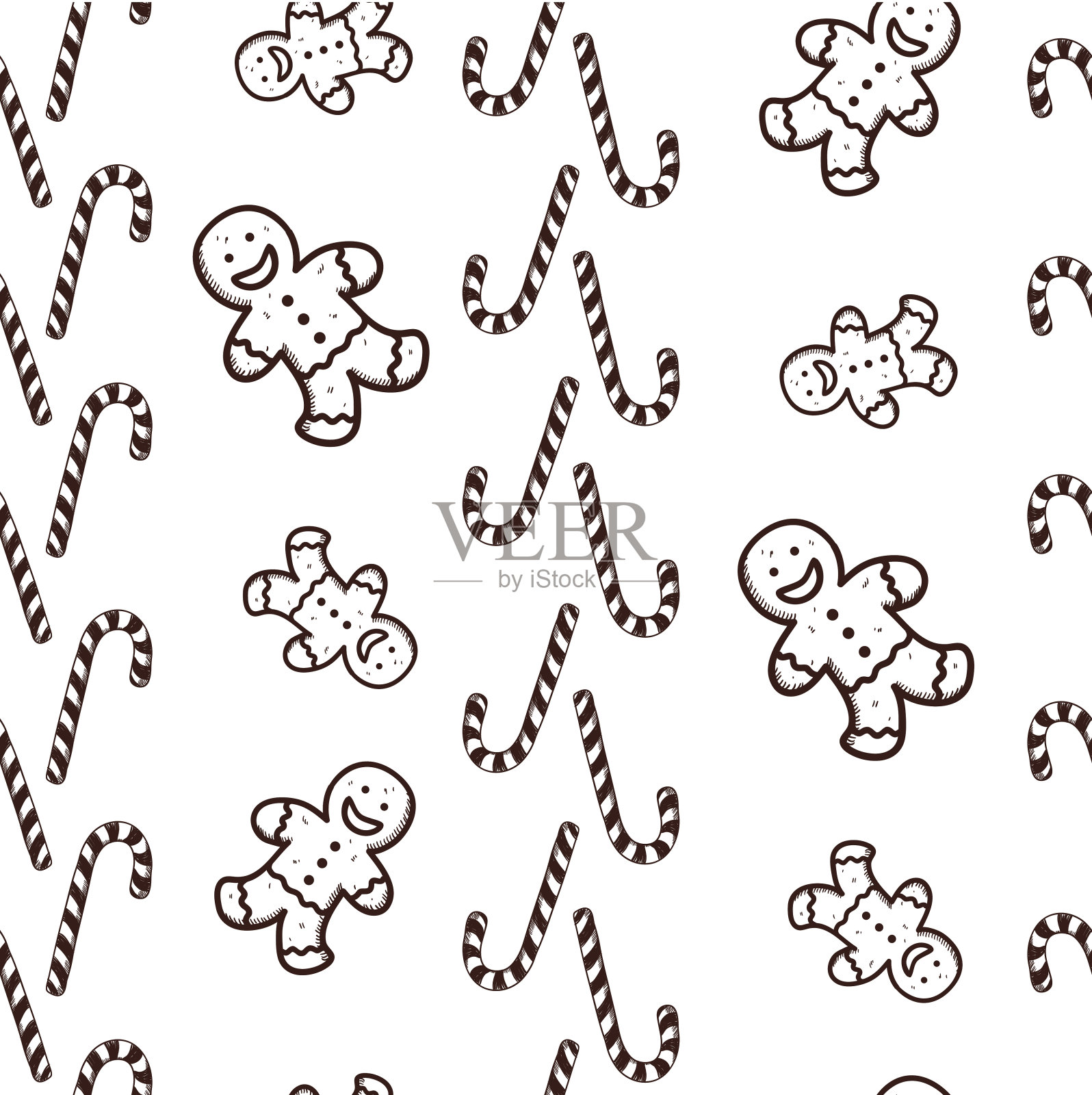 无缝模式的圣诞和新年的对象插画图片素材