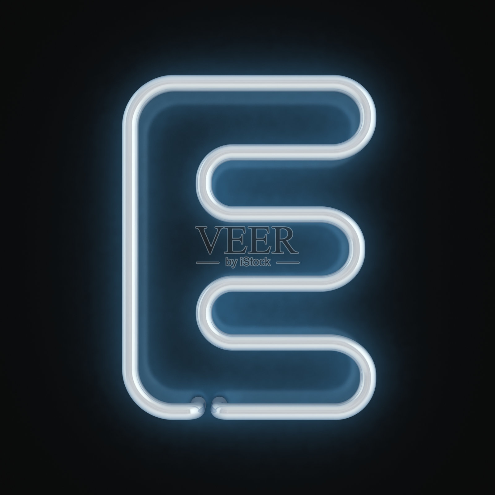 霓虹3d字体字母E照片摄影图片