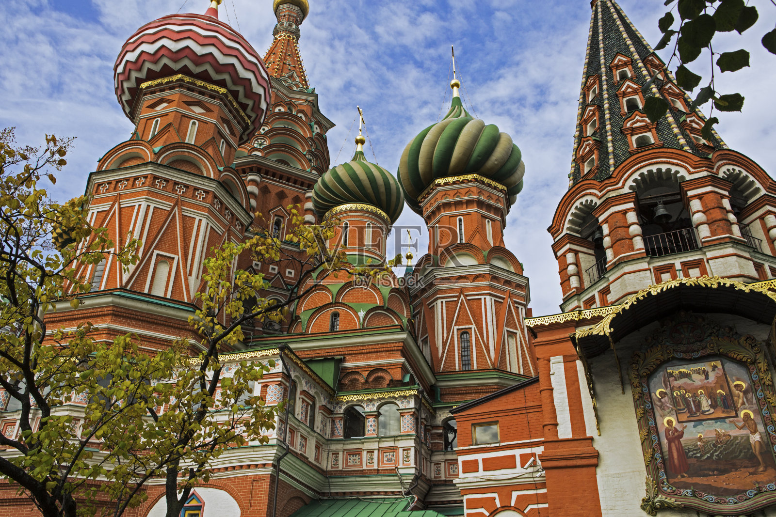 圣巴西尔大教堂的上空照片摄影图片