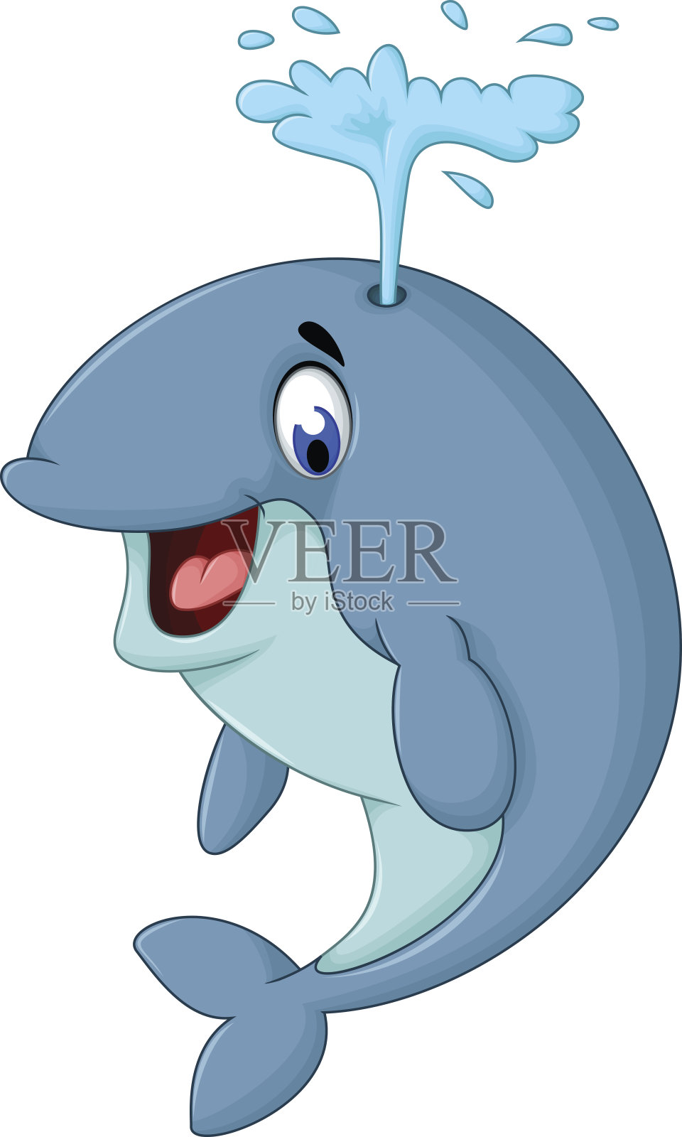 可爱的鲸鱼卡通特写设计元素图片