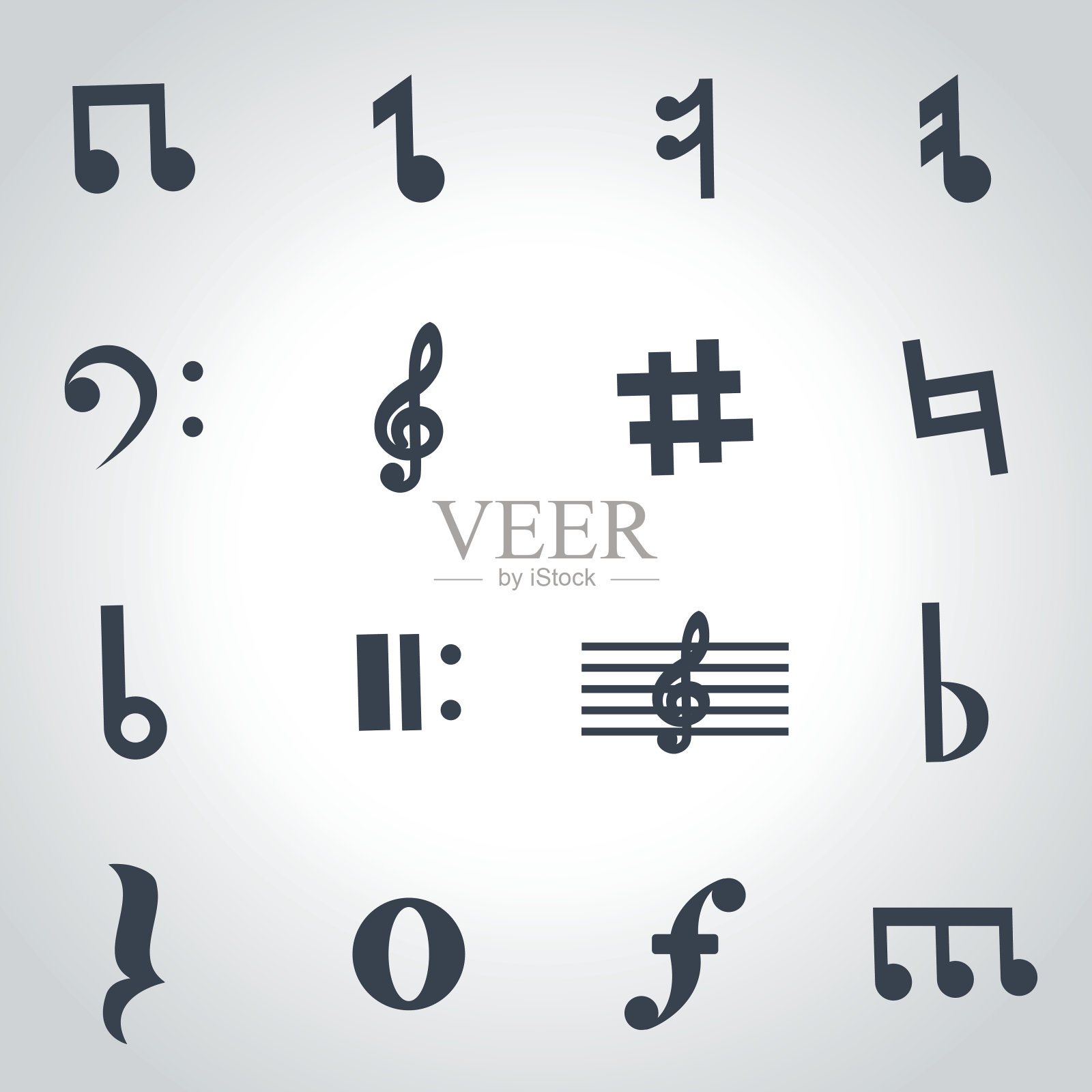 向量黑色笔记图标设置插画图片素材