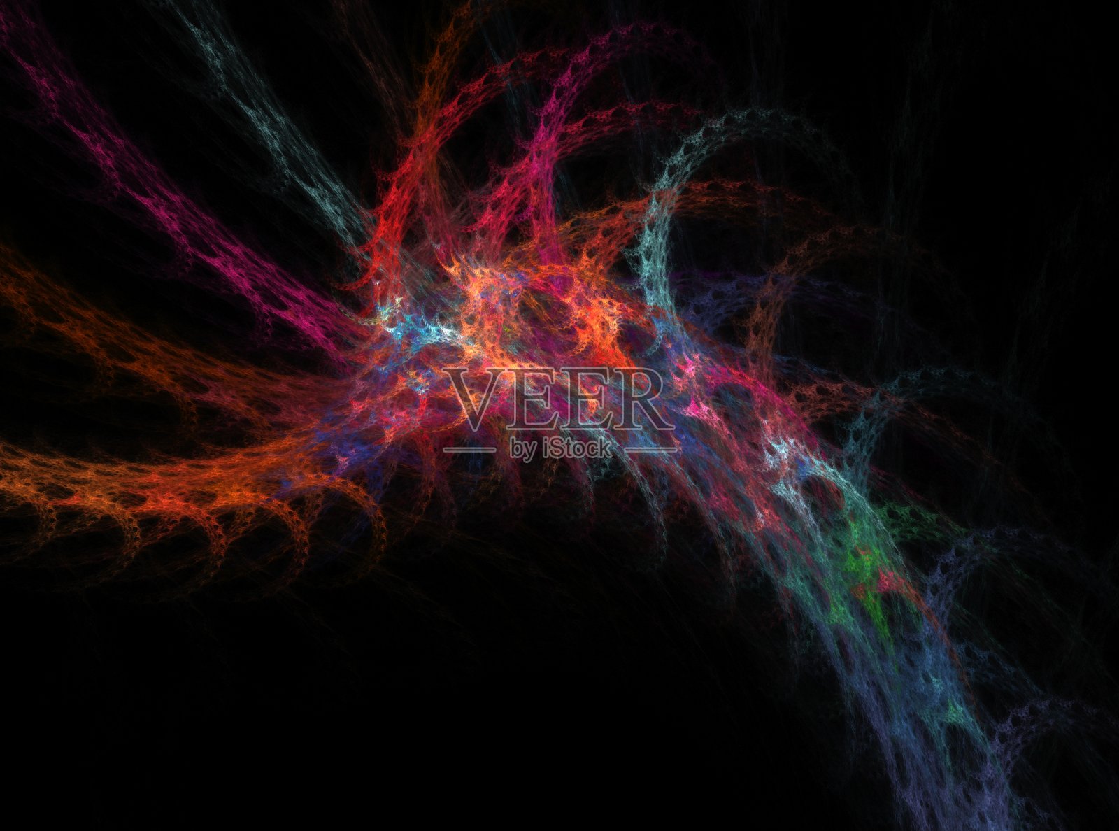 扭曲色绳抽象分形效果光背景照片摄影图片