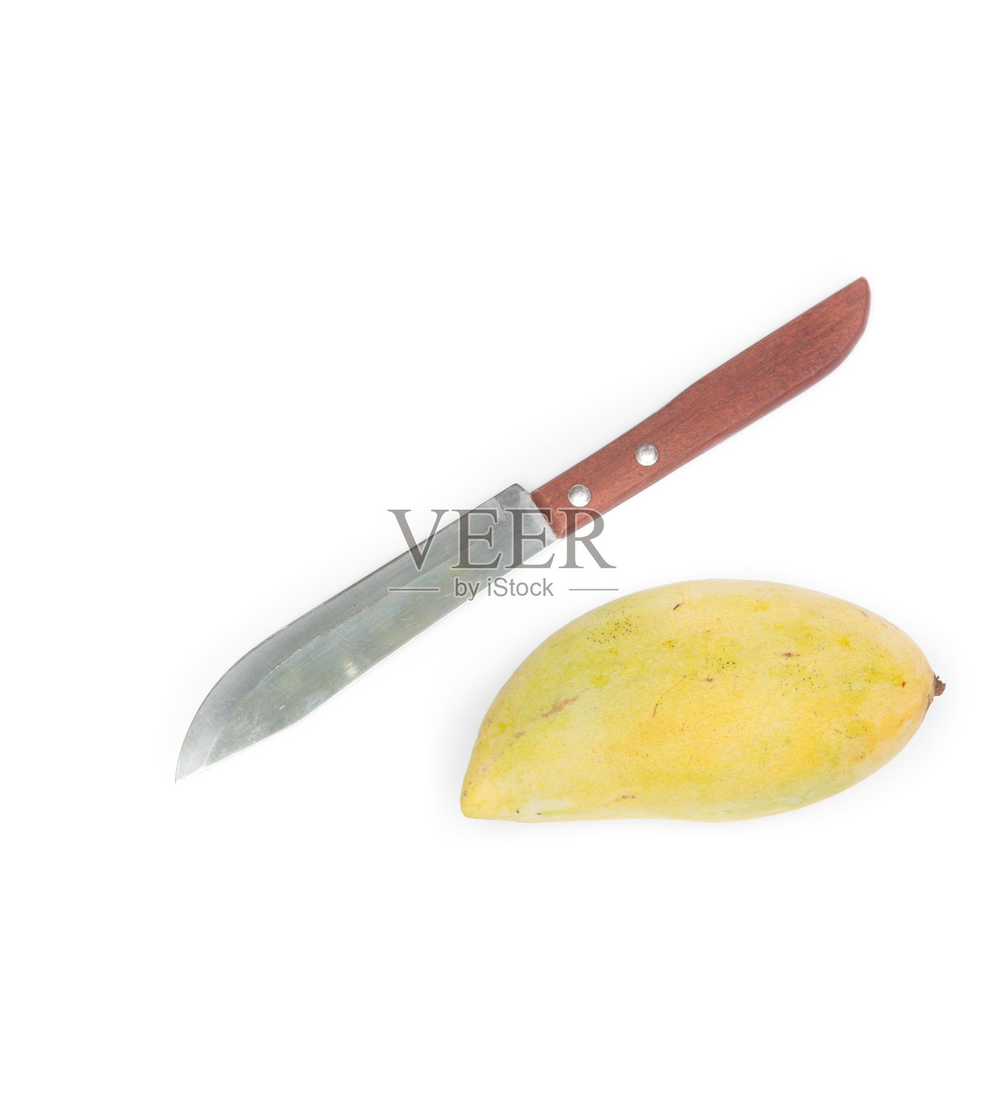 芒果和刀照片摄影图片