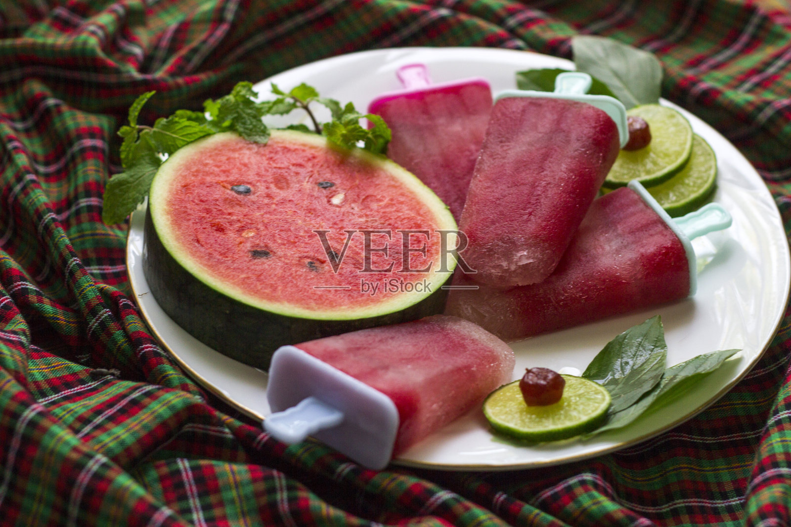 Watermelon-lime棒棒冰照片摄影图片
