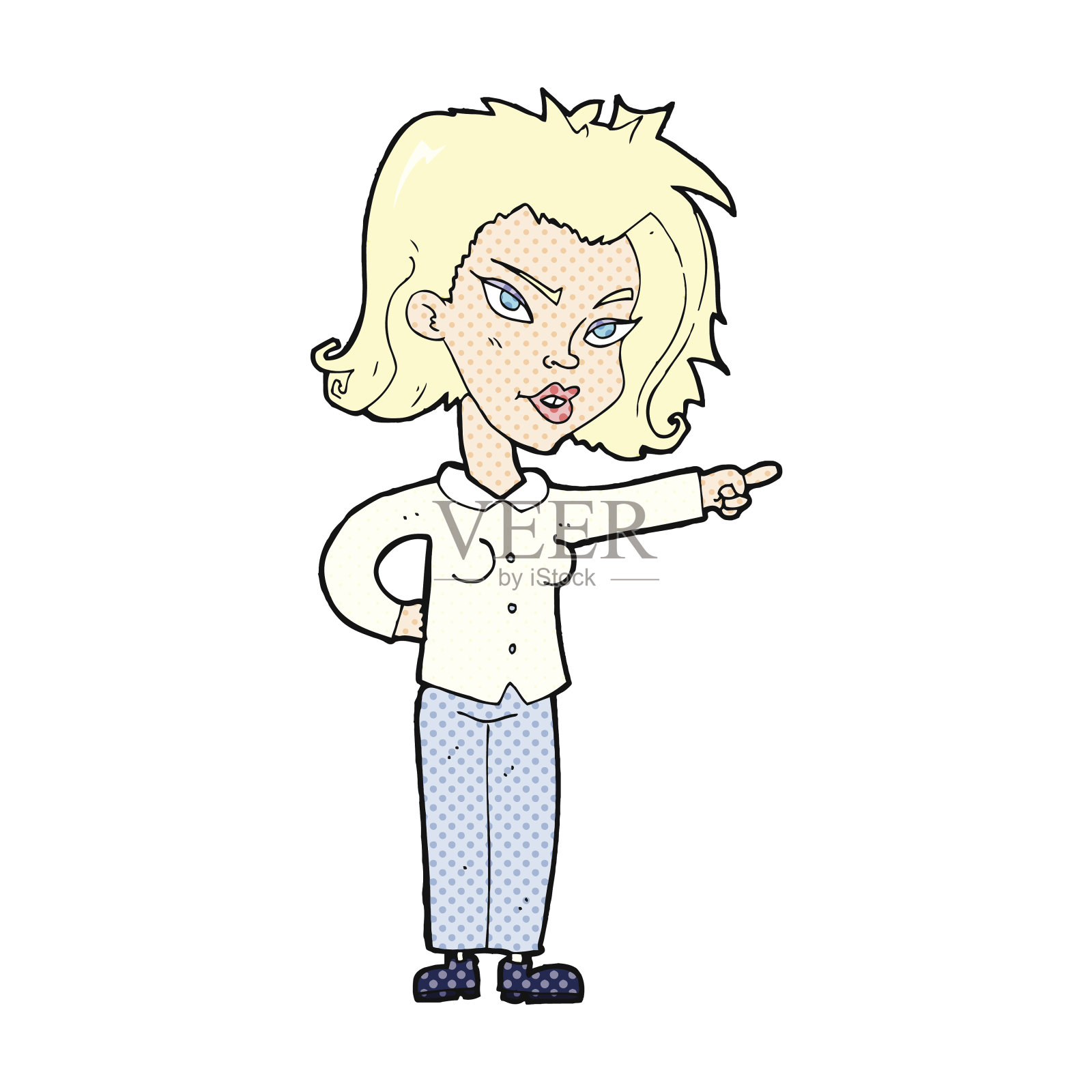 卡通女人的指向设计元素图片