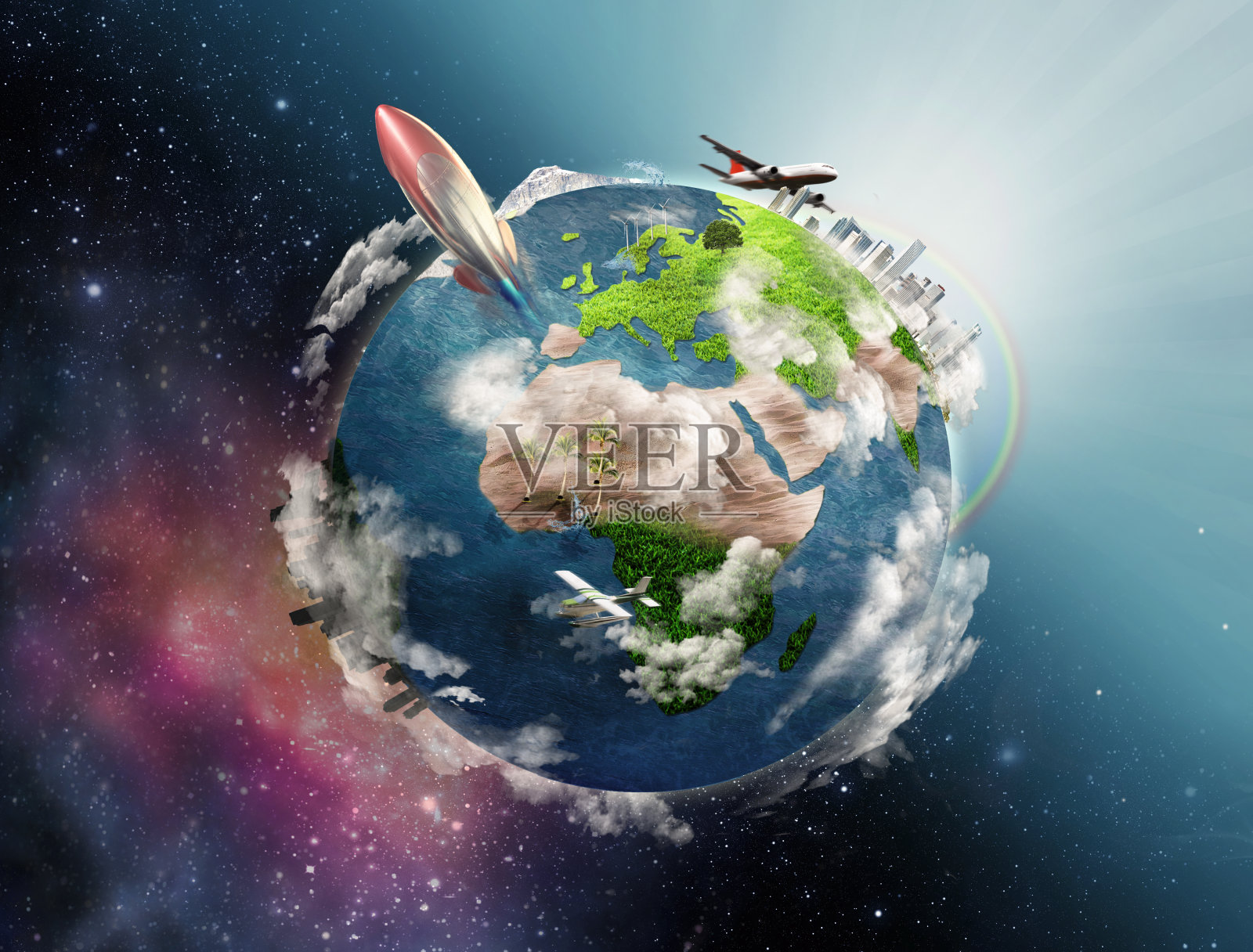 行星地球生命周期的商业概念照片摄影图片