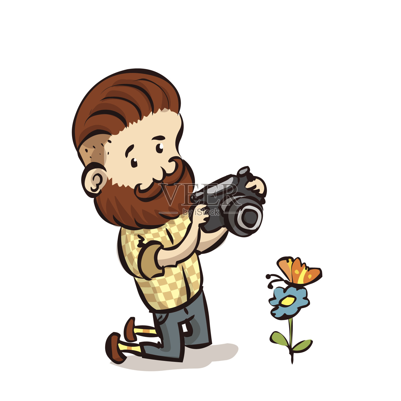 手绘潮人。向量的卡通插图插画图片素材