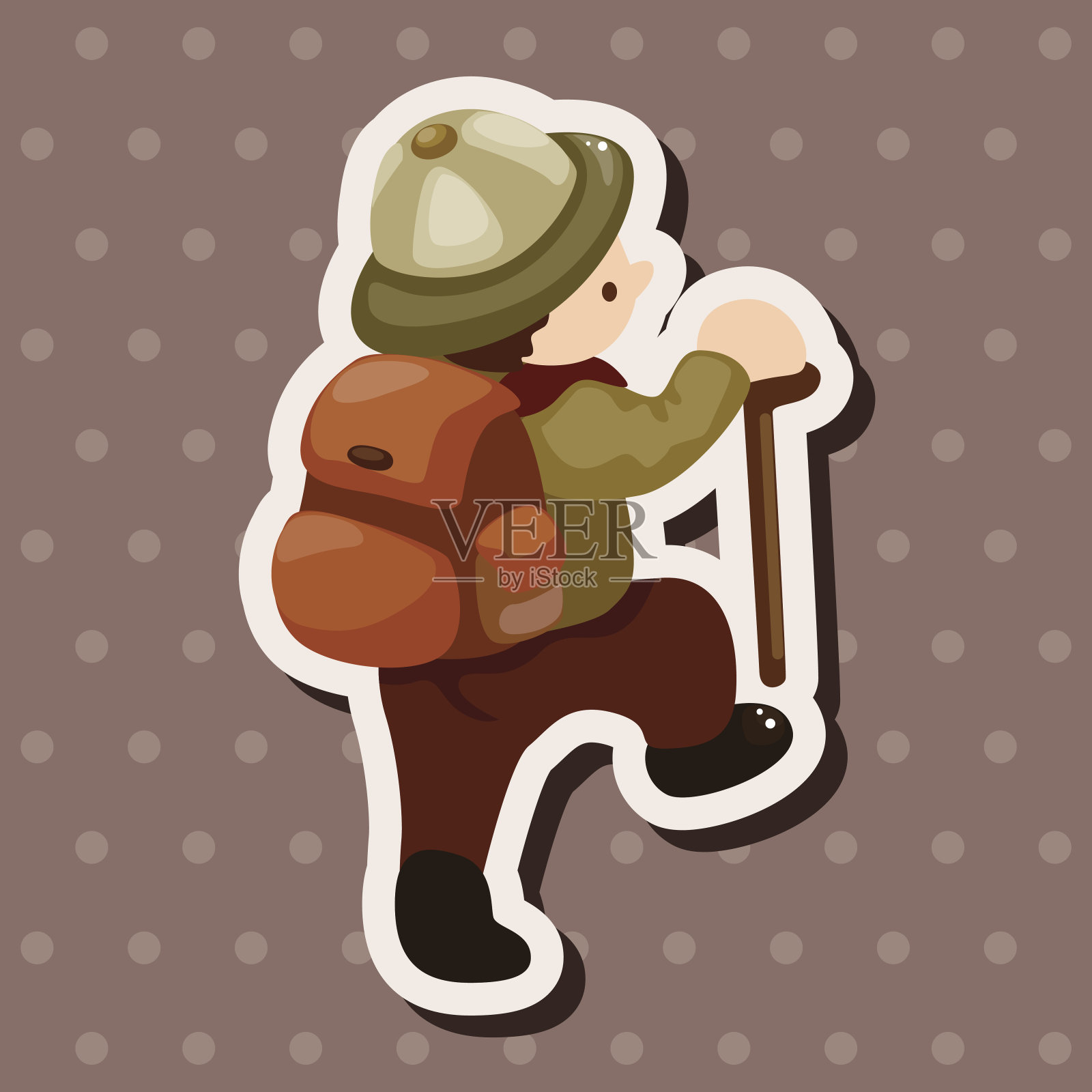 探险家的主题元素插画图片素材