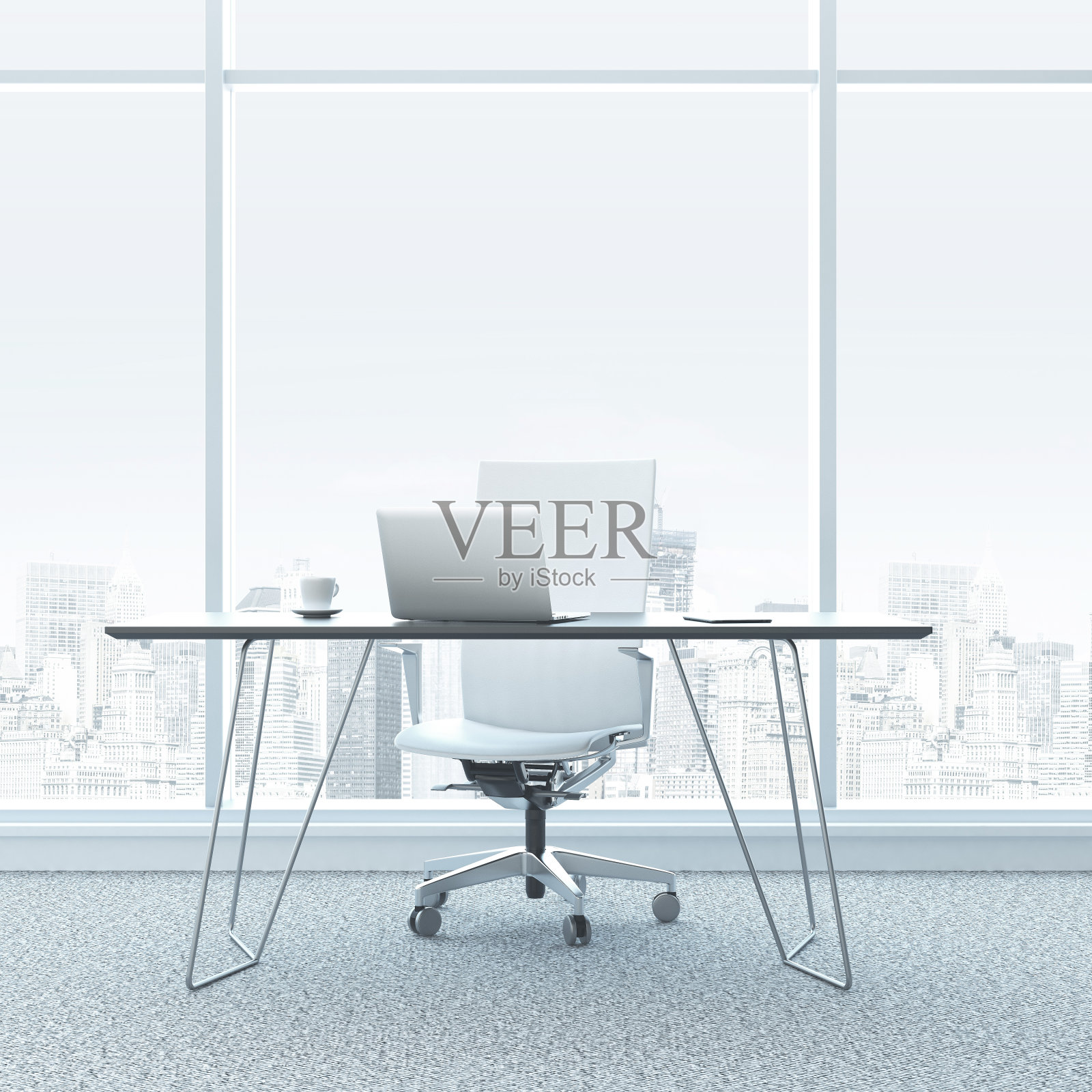 现代化的办公场所，有窗户的办公室照片摄影图片