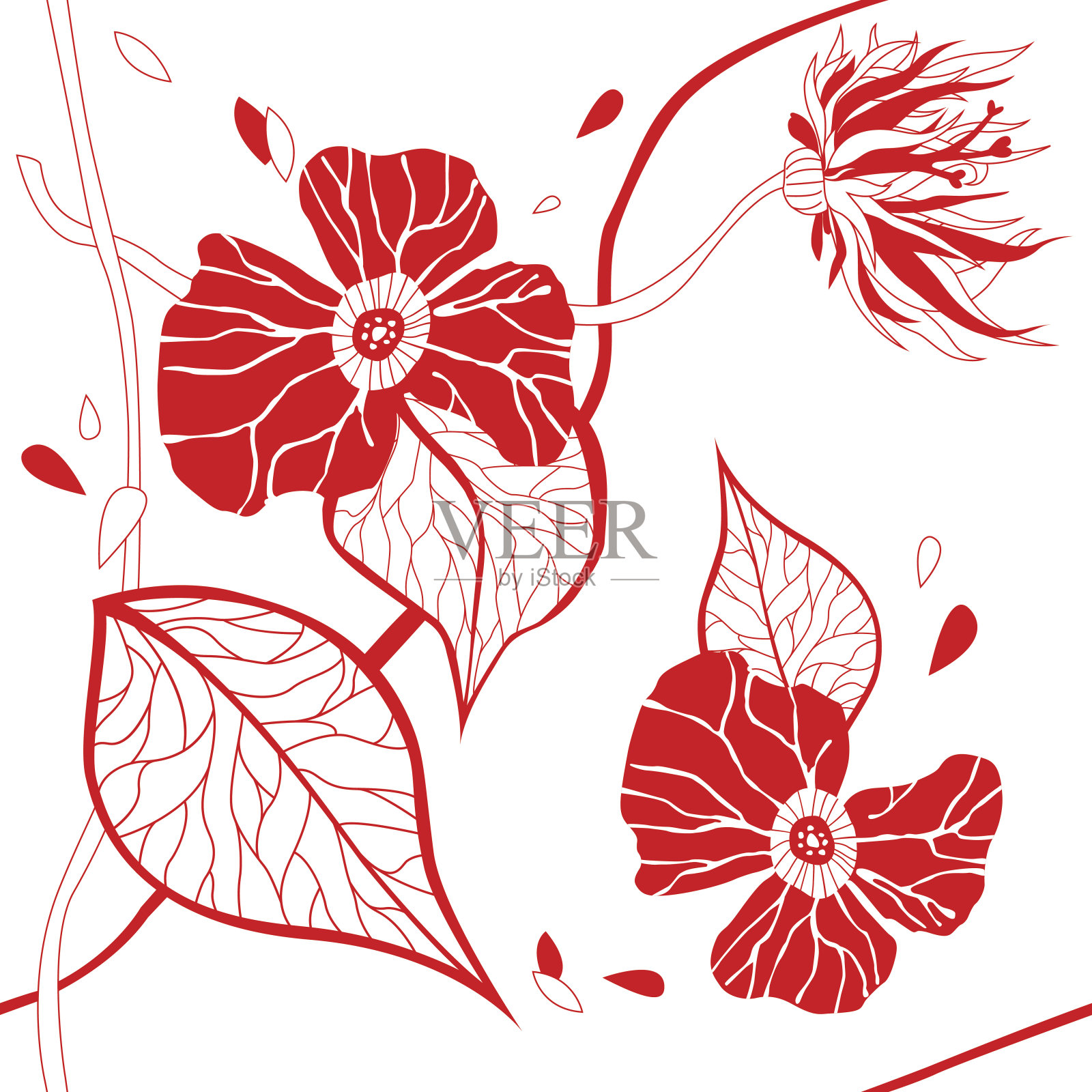 花卉无缝模式插画图片素材