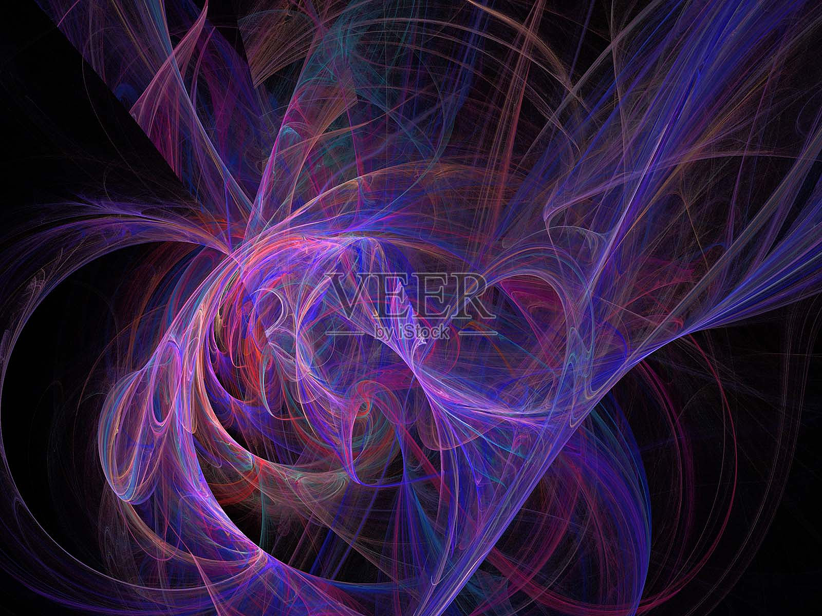 黑色上的数字分形插画图片素材