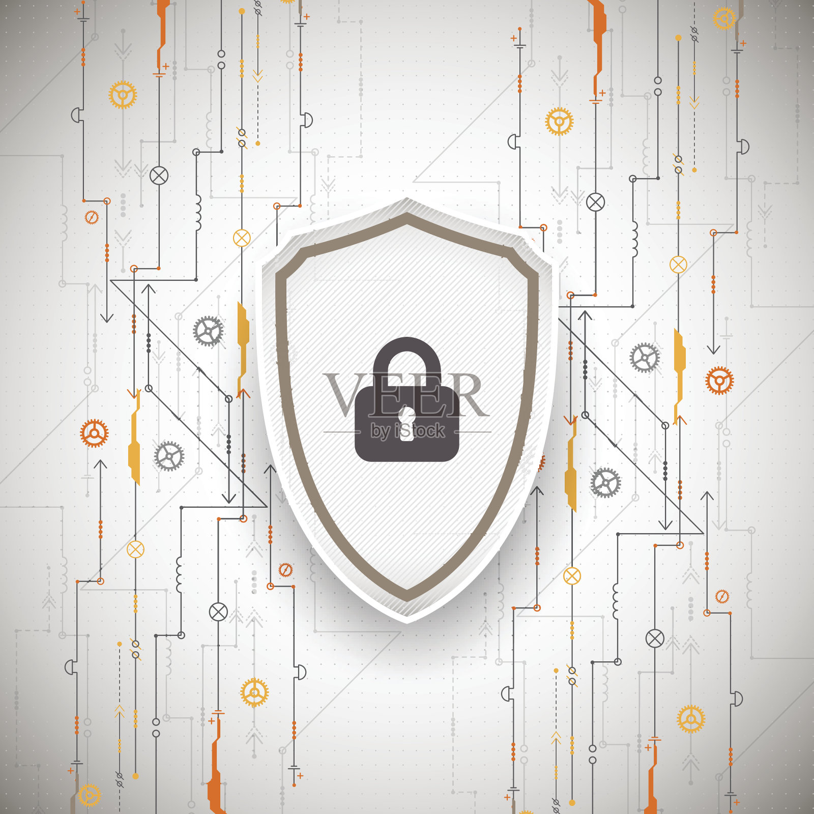 保护的背景。技术安全。插画图片素材