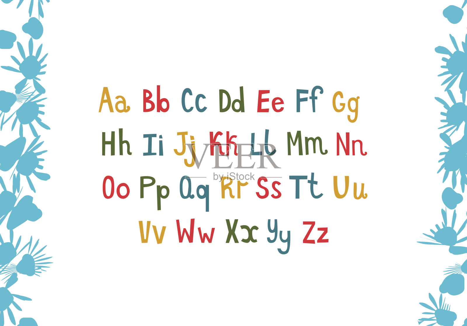 手绘字母表插画图片素材