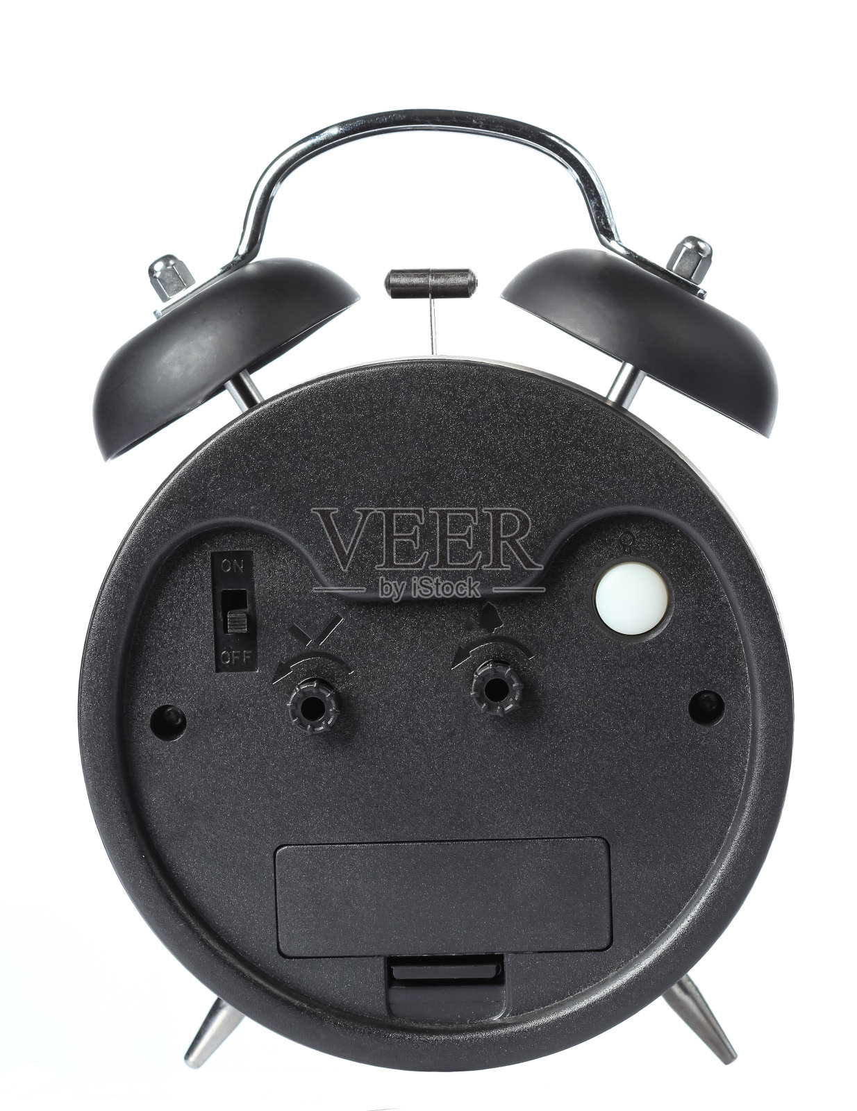 黑色闹钟隔离在白色上照片摄影图片