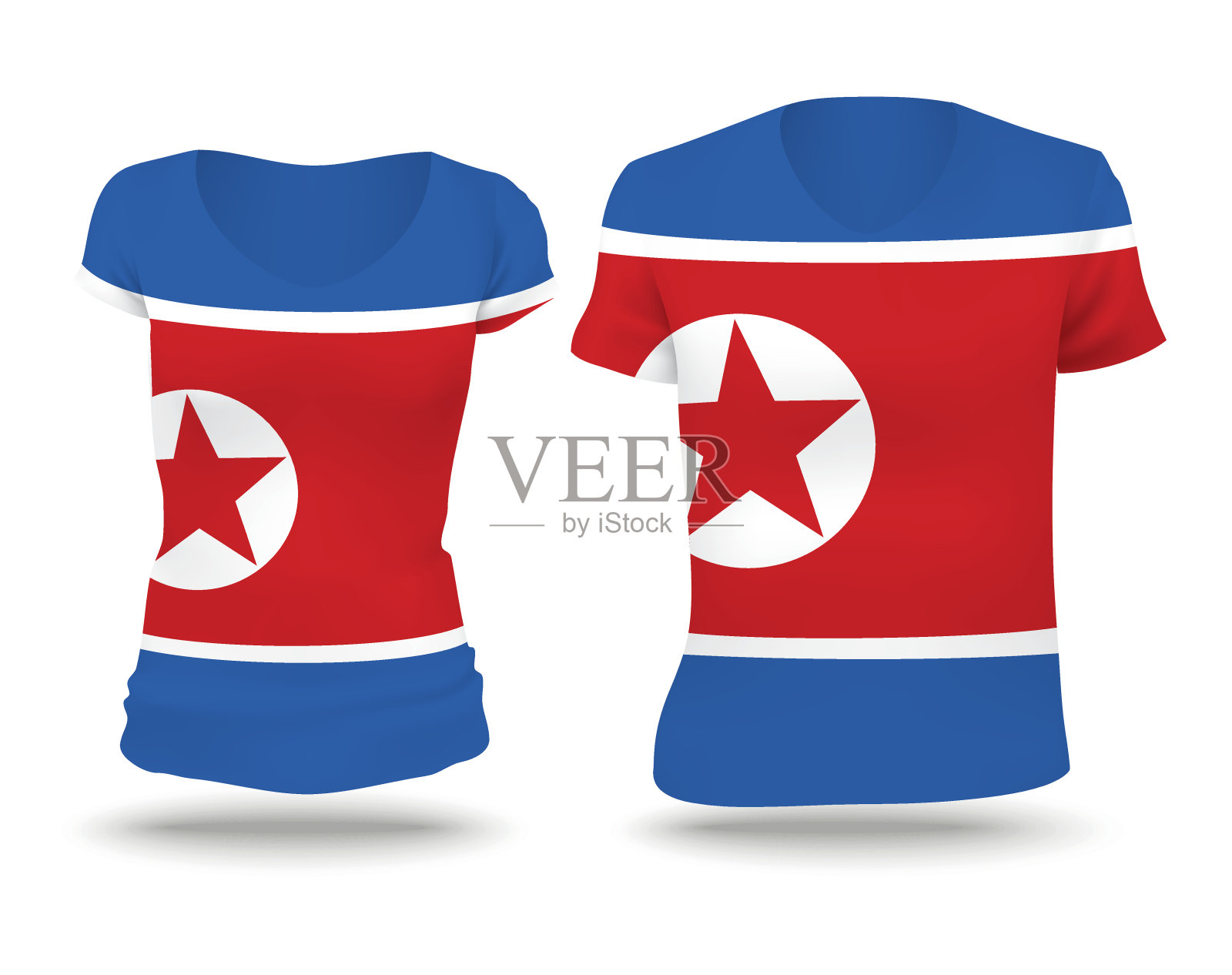 朝鲜国旗衬衫设计插画图片素材