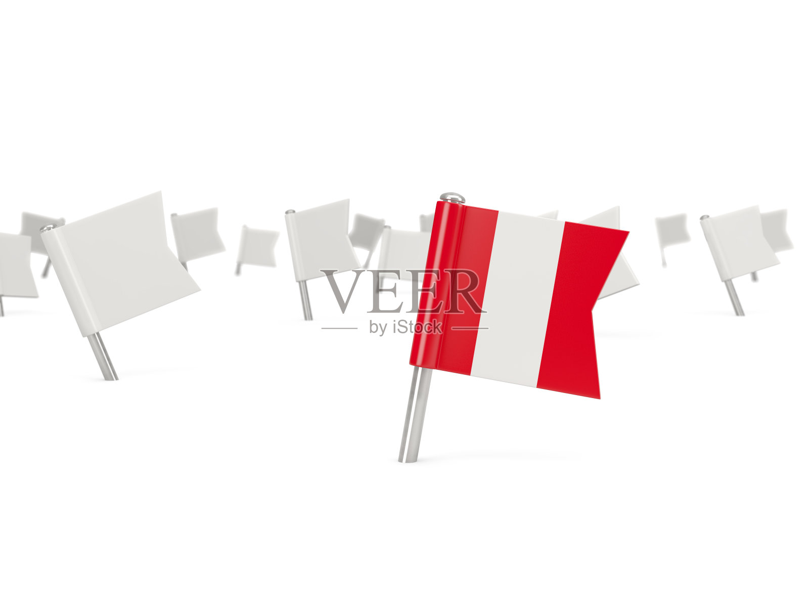 带有秘鲁国旗的方形别针照片摄影图片