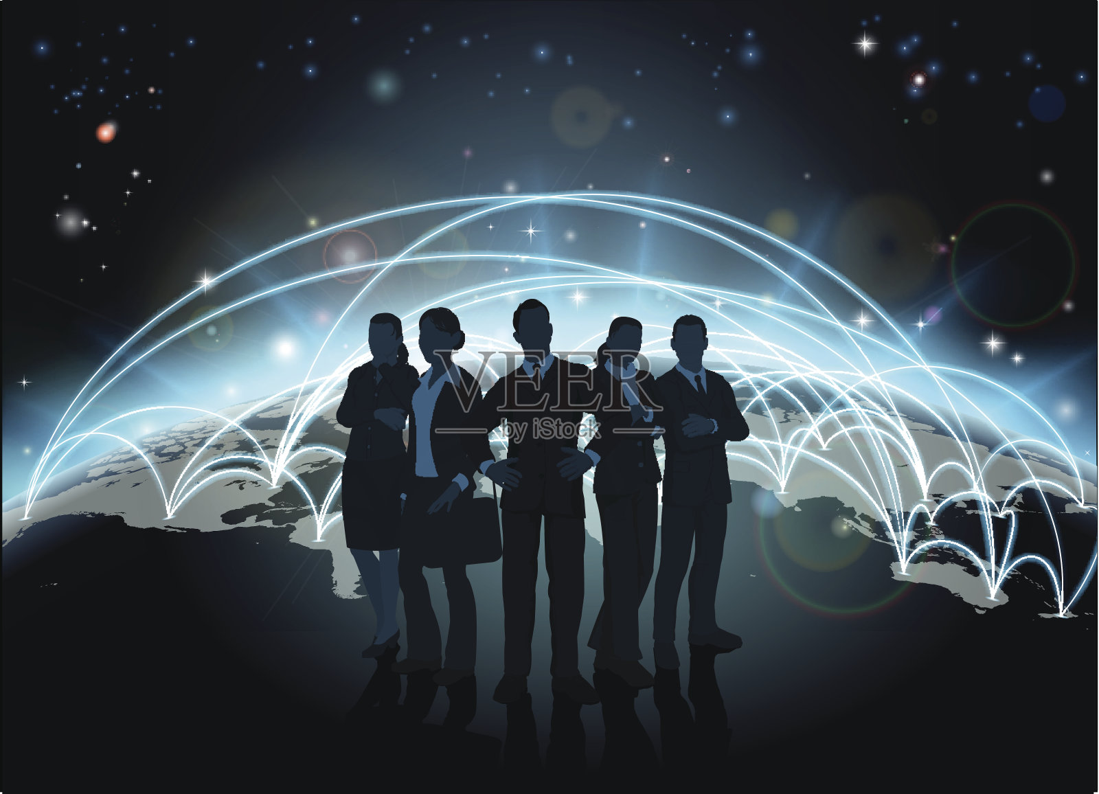 全球业务团队插画图片素材