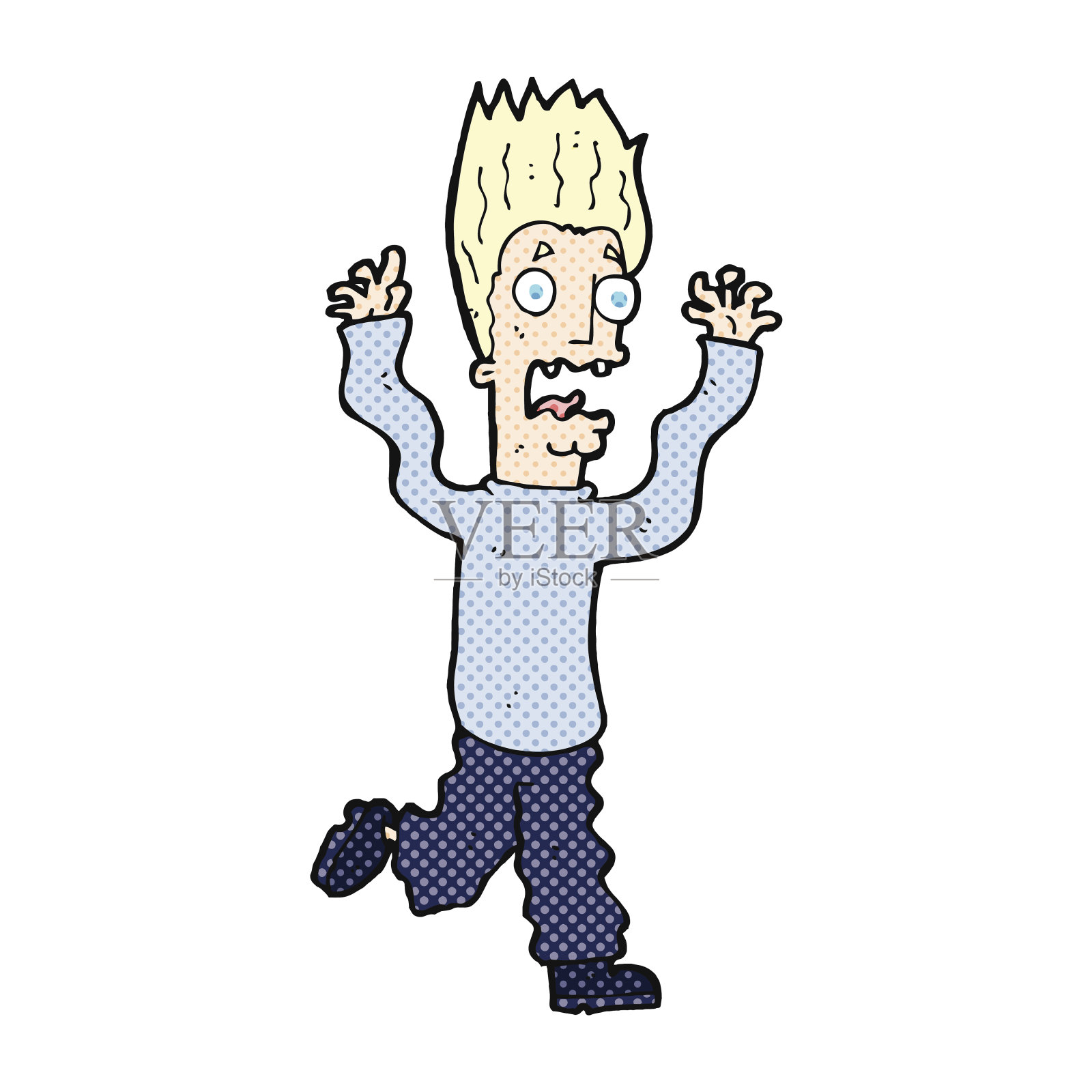 漫画惊恐的男人设计元素图片