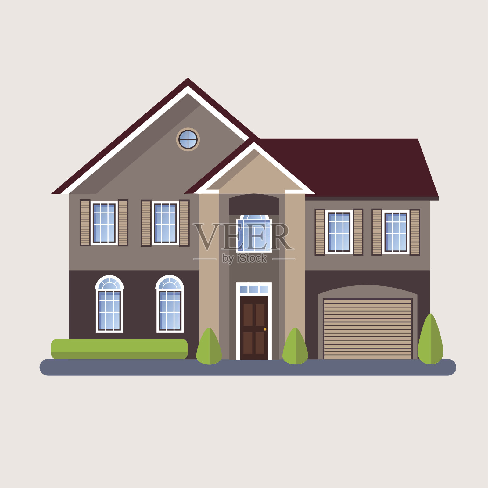 彩色公寓住宅设计元素图片