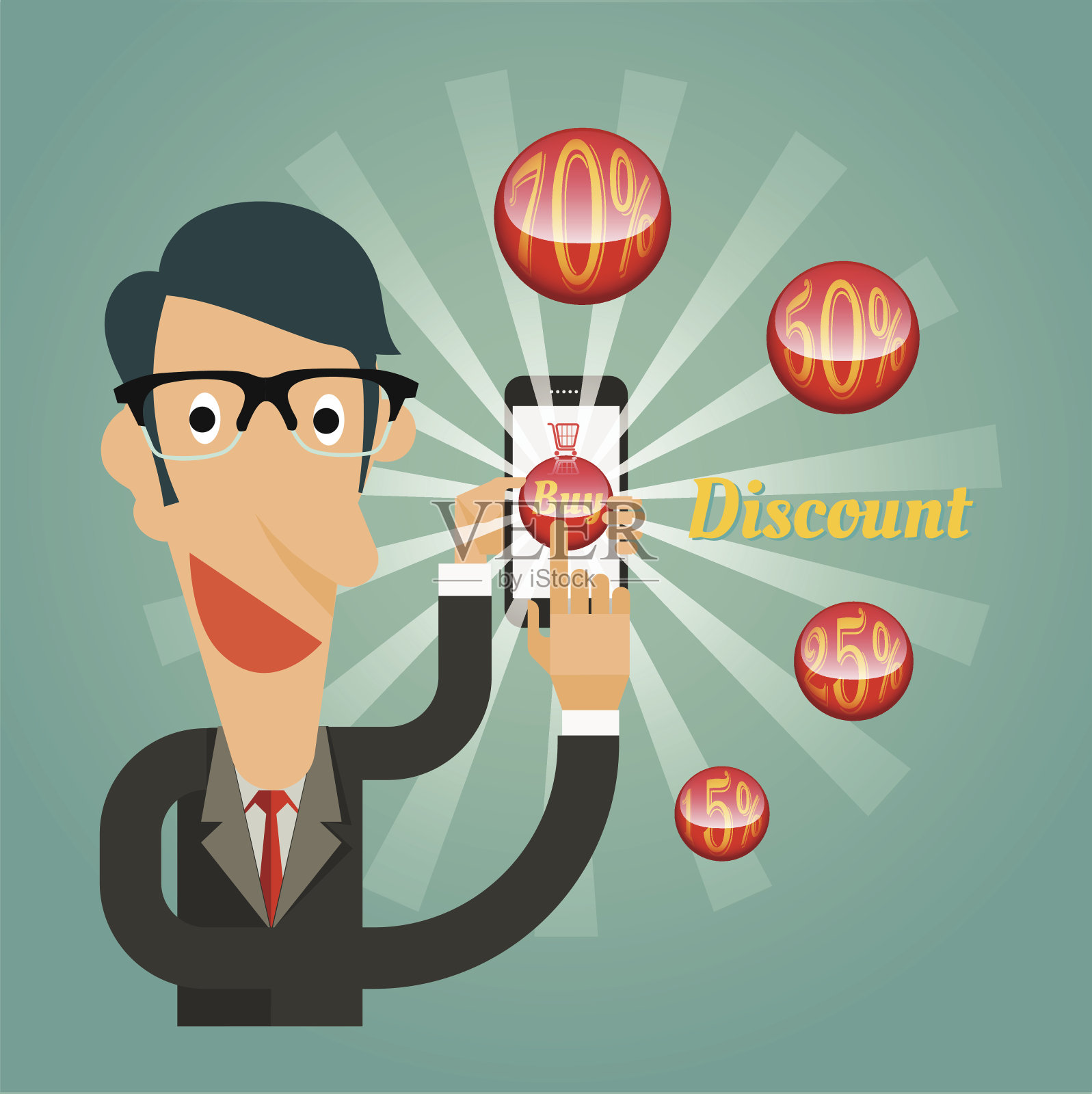 网上购物的商人设计元素图片