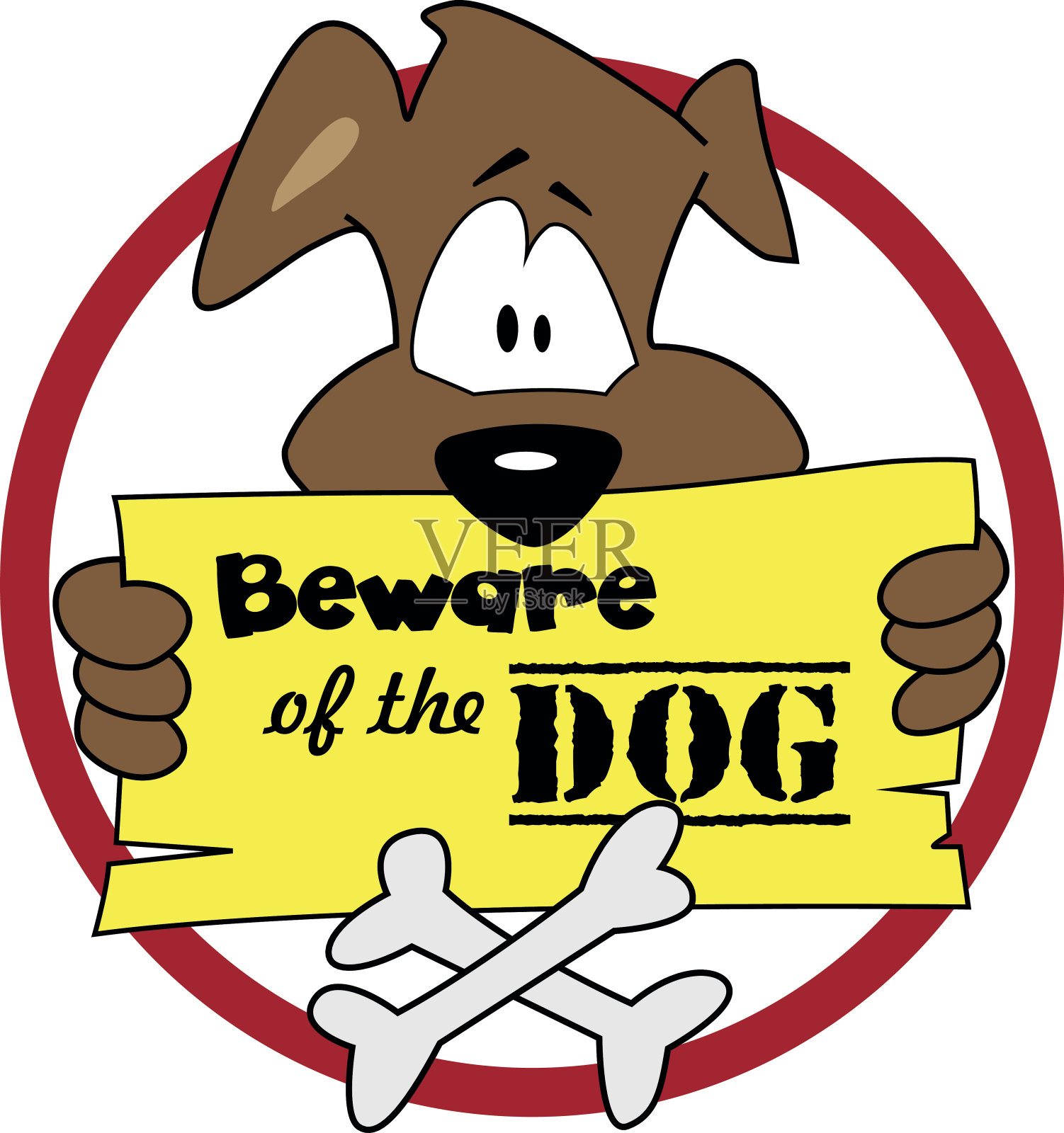 小心狗-插图向量插画图片素材