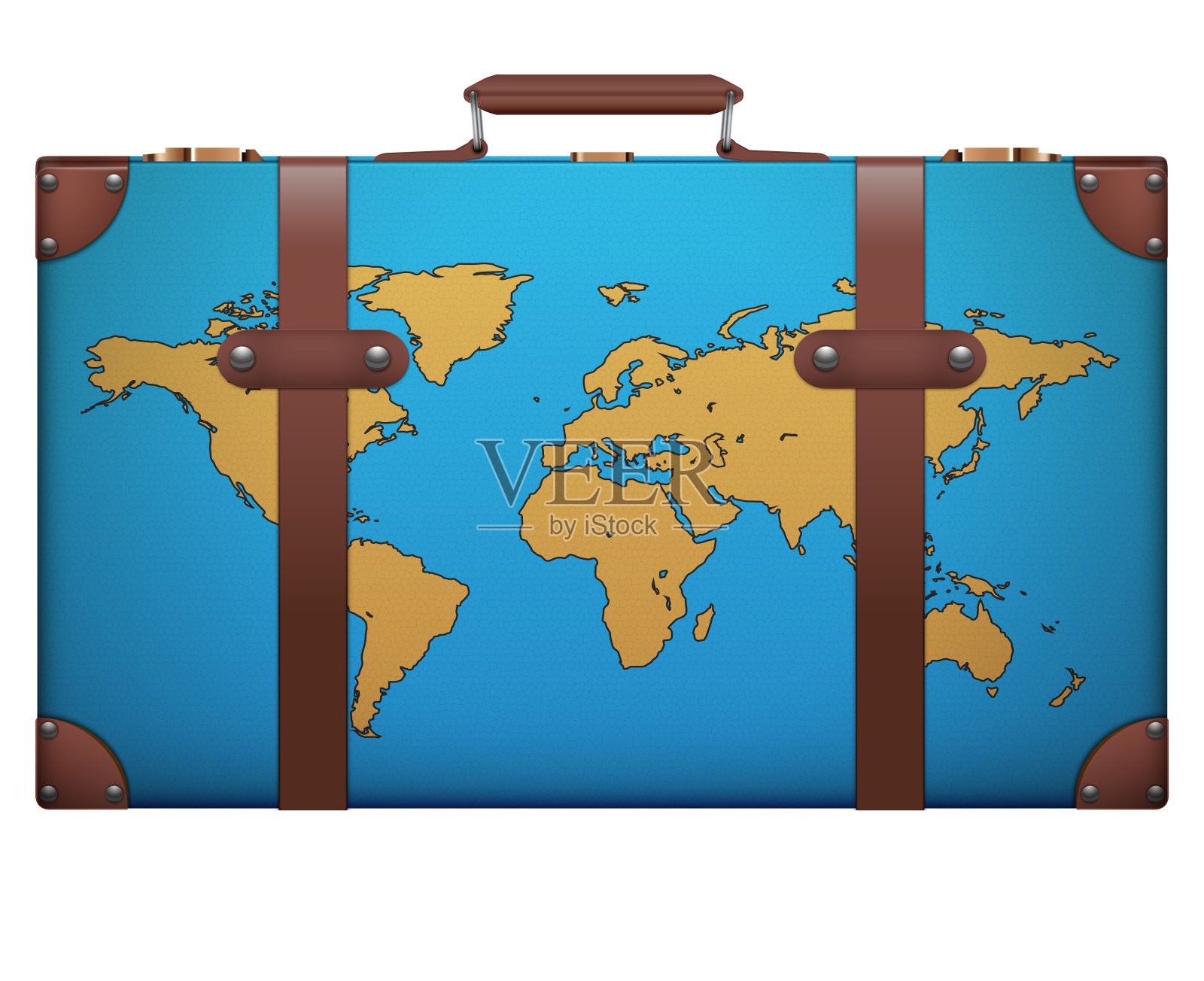 经典复古行李箱旅行与地图照片摄影图片