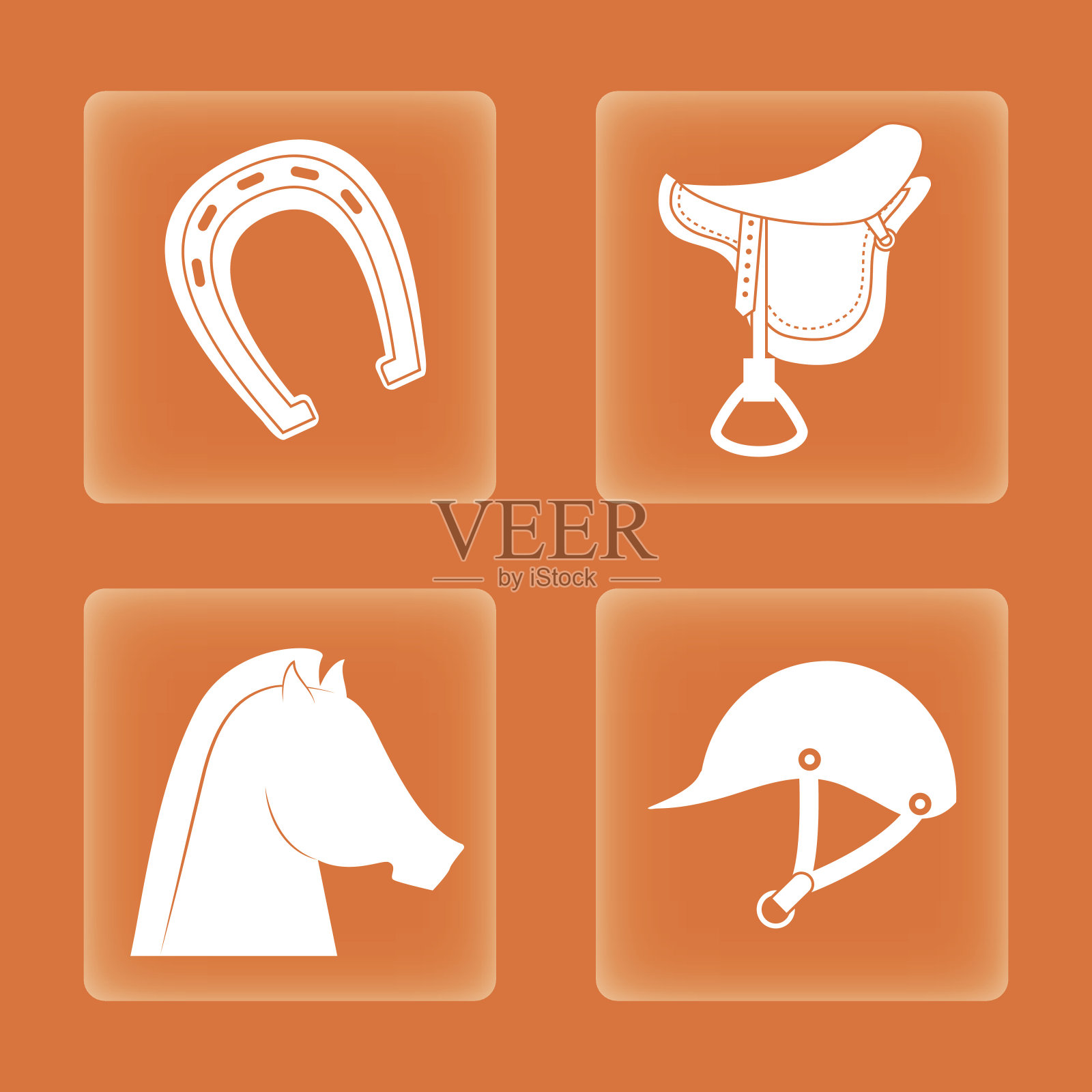 马的设计。插画图片素材