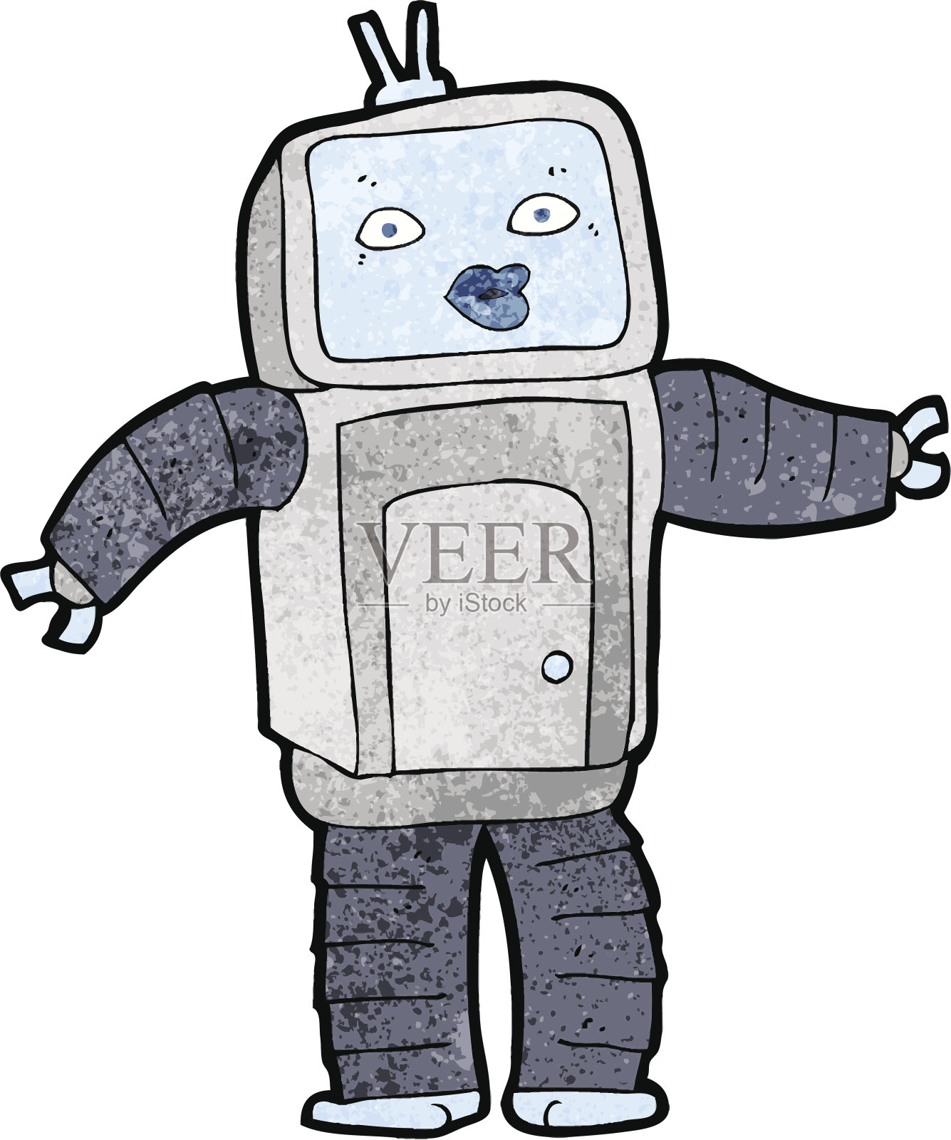 有趣的卡通机器人插画图片素材