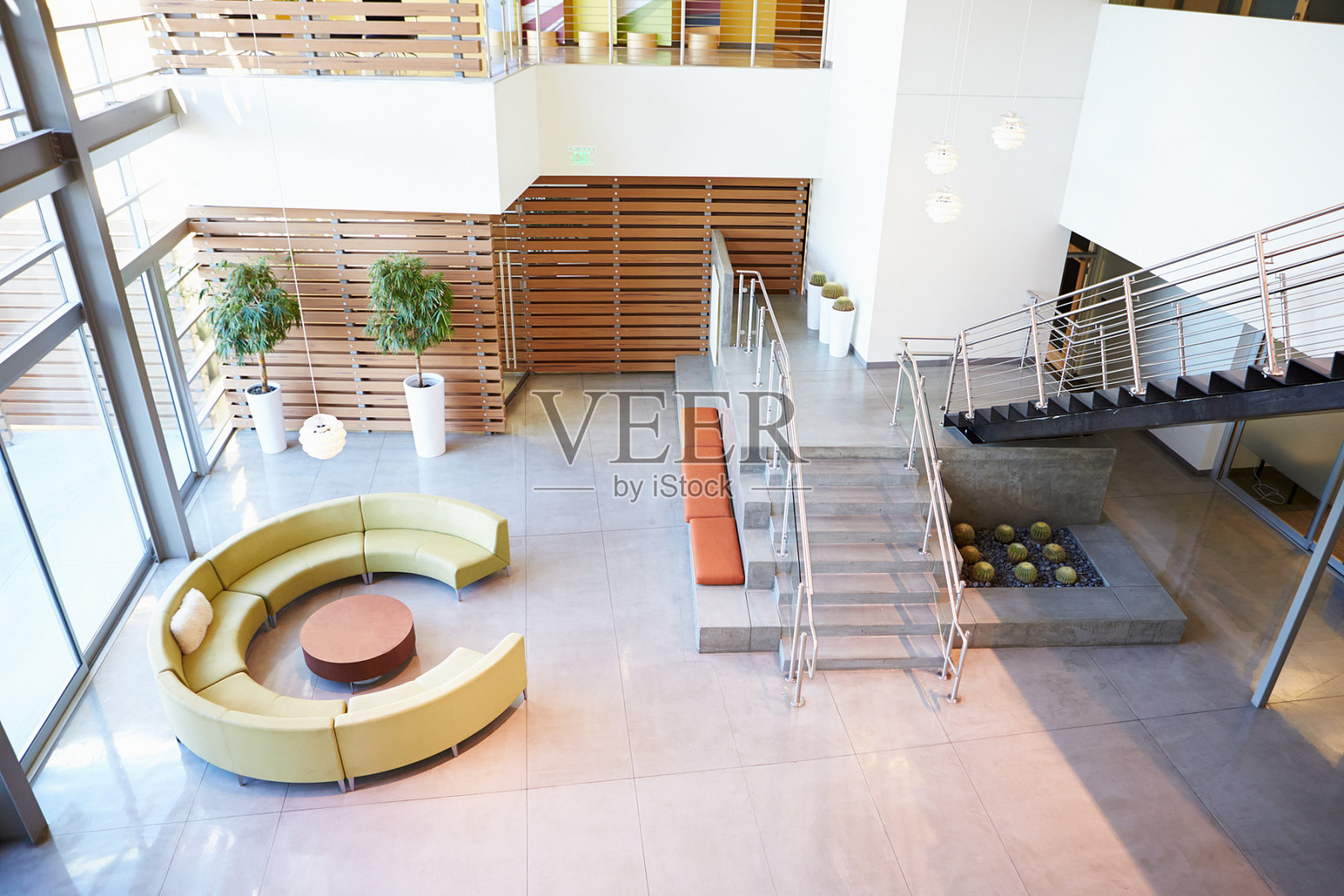 现代办公室空接待区照片摄影图片