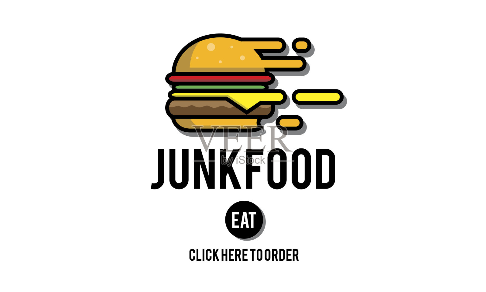 垃圾食品，快餐，不健康的肥胖概念设计元素图片