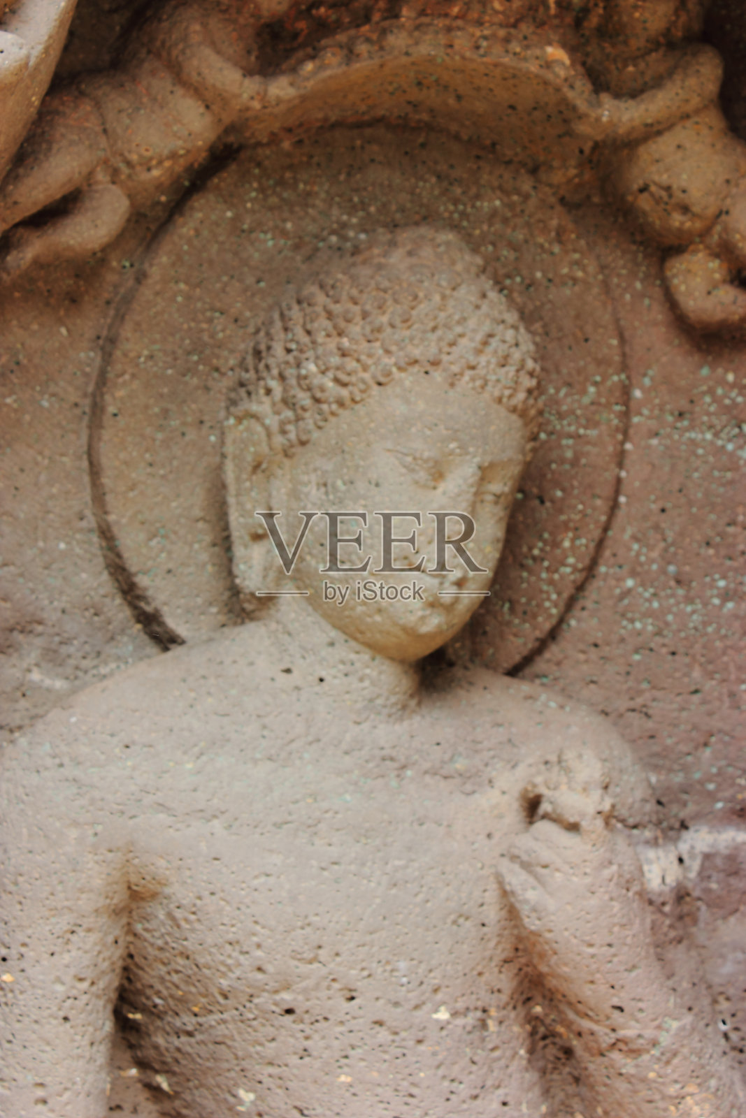 佛像在阿旃陀石窟照片摄影图片