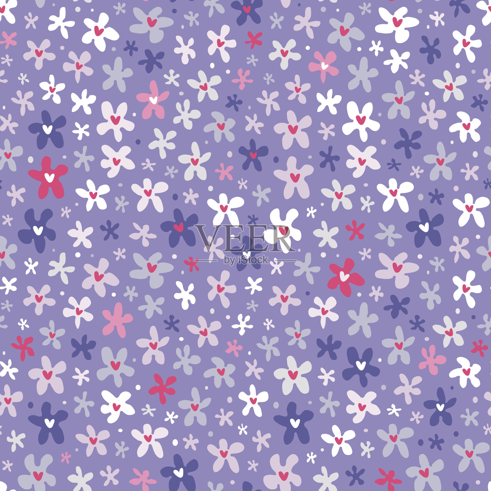 花的无缝模式与小明亮的花插画图片素材