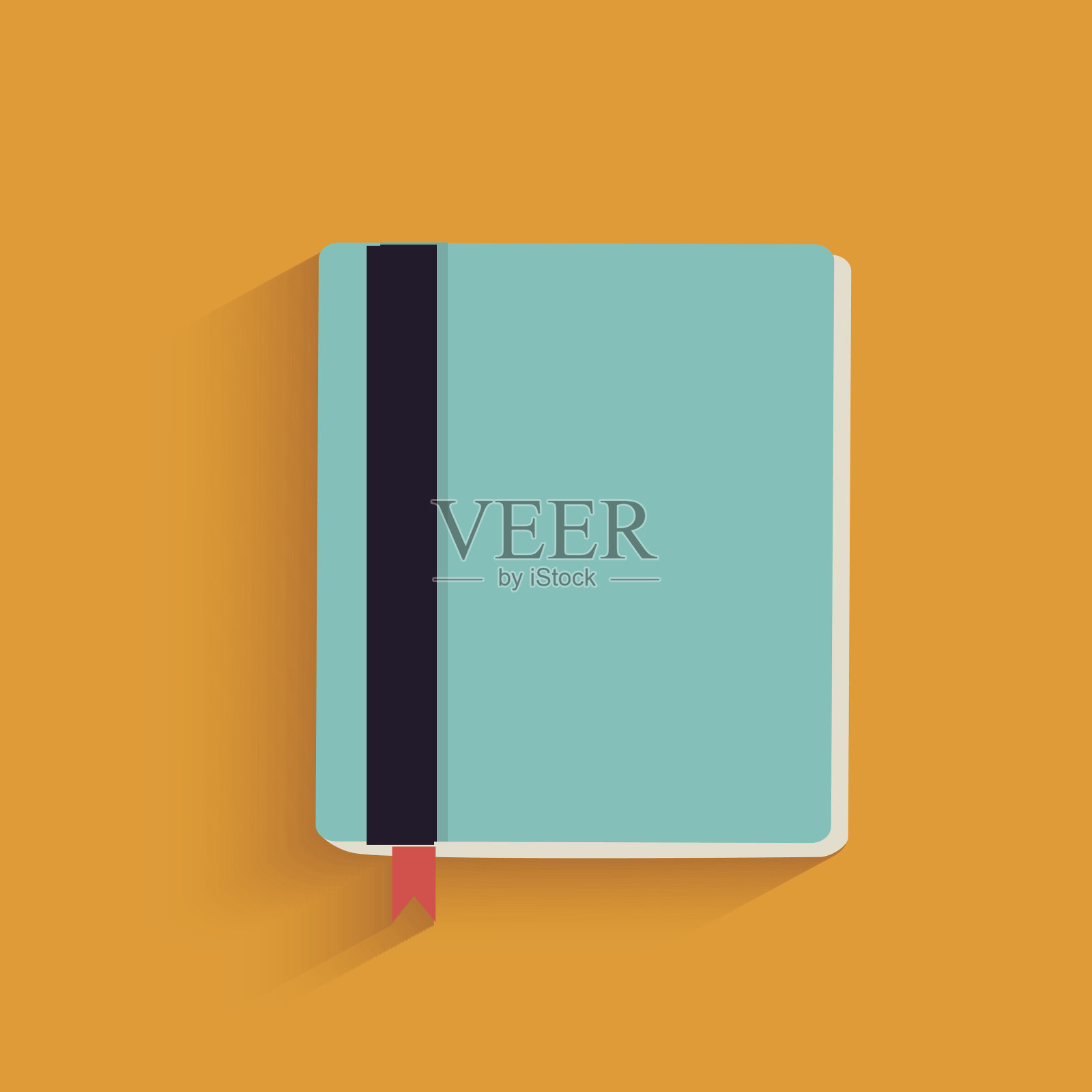 书的符号在黄色的背景，干净的矢量插画图片素材