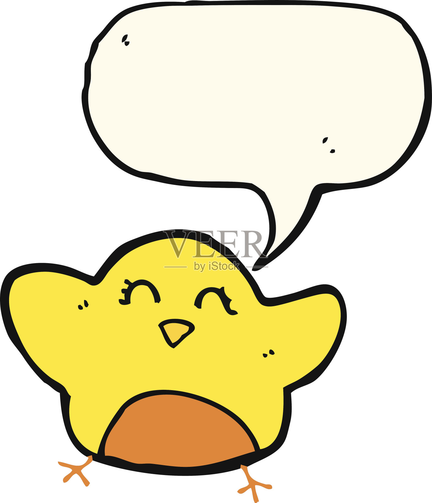 带有语音泡泡的卡通小鸟设计元素图片