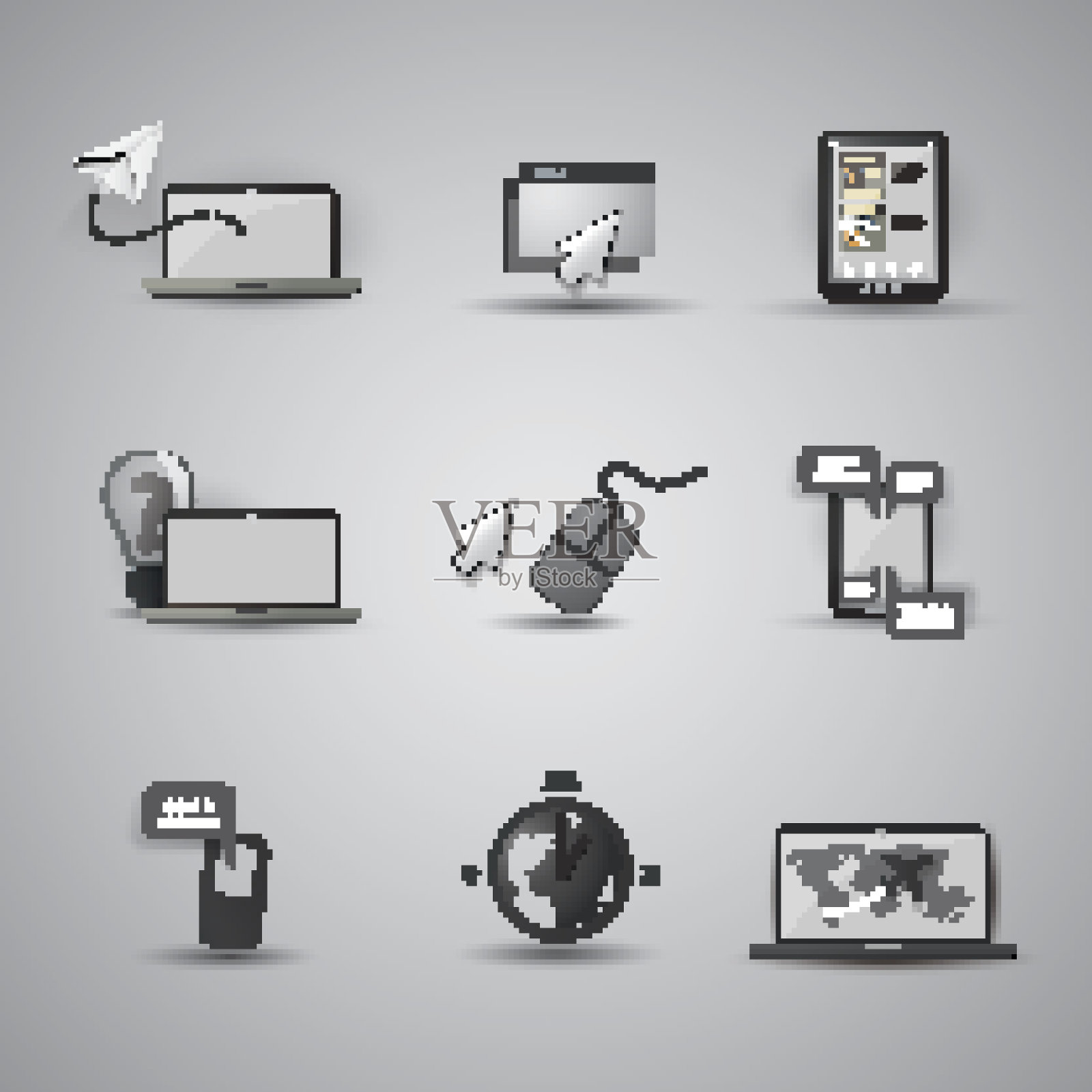 网站元素和图标的集合图标素材