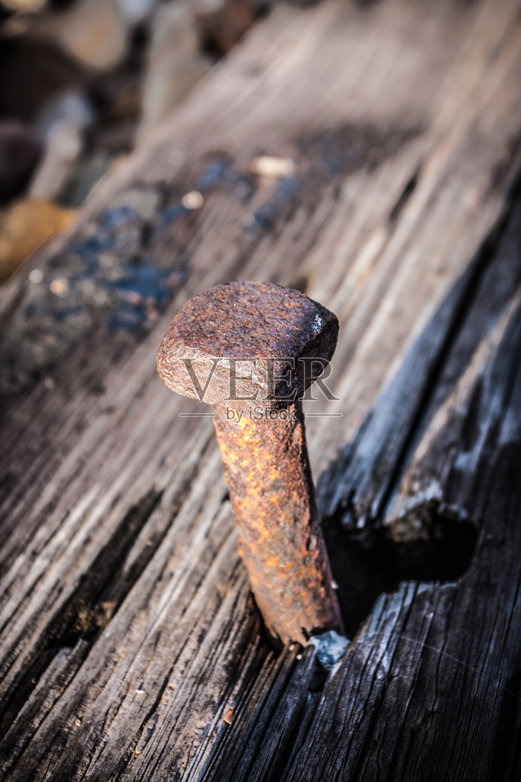 铁路道钉照片摄影图片