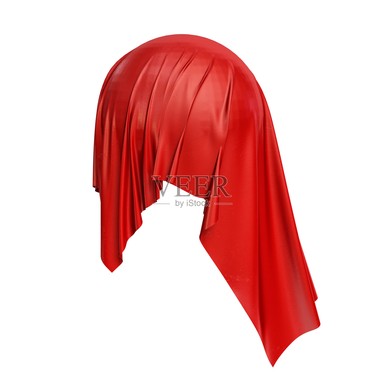 布覆盖球体在孤立的背景与工作路径，剪切照片摄影图片