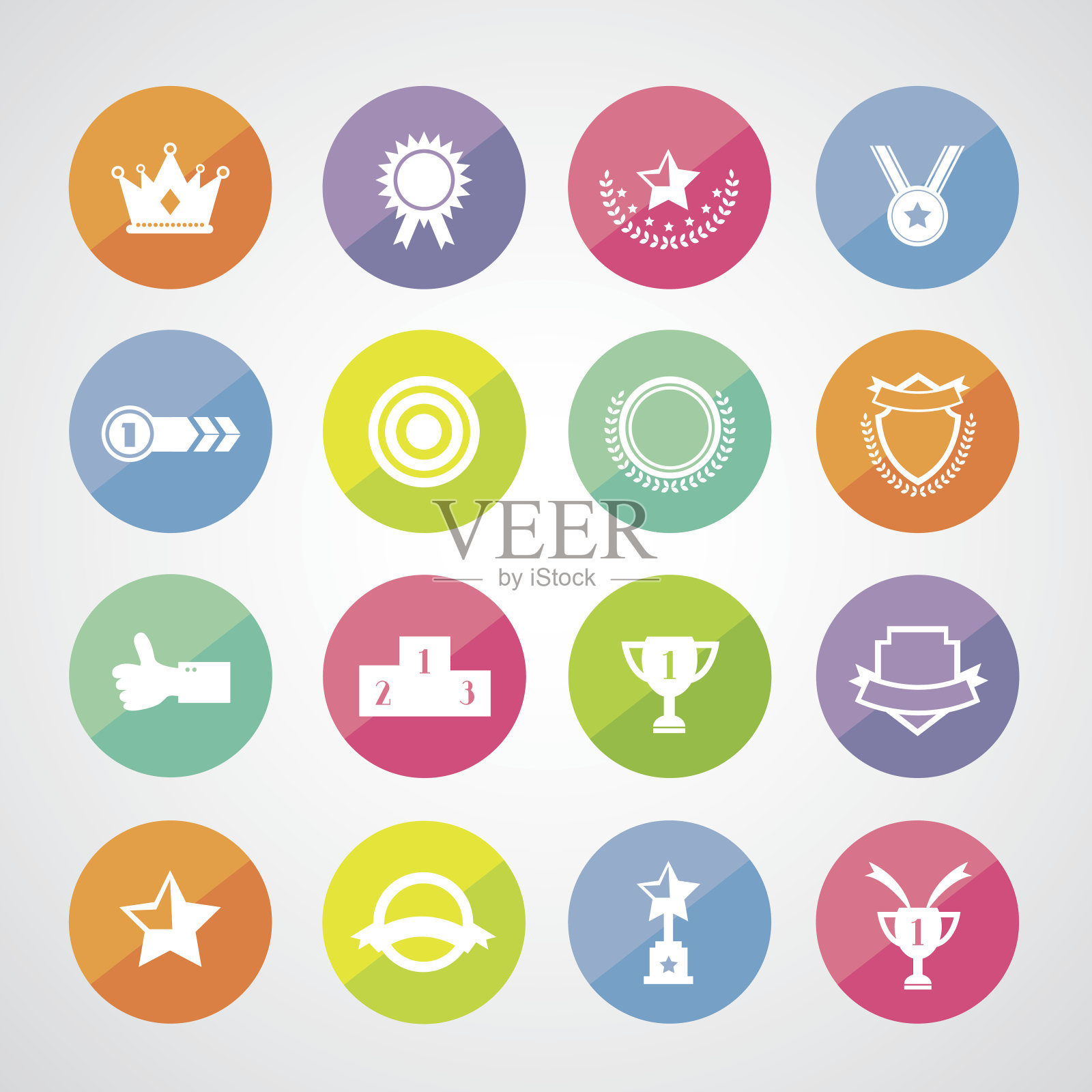 奖杯及奖项符号图标素材